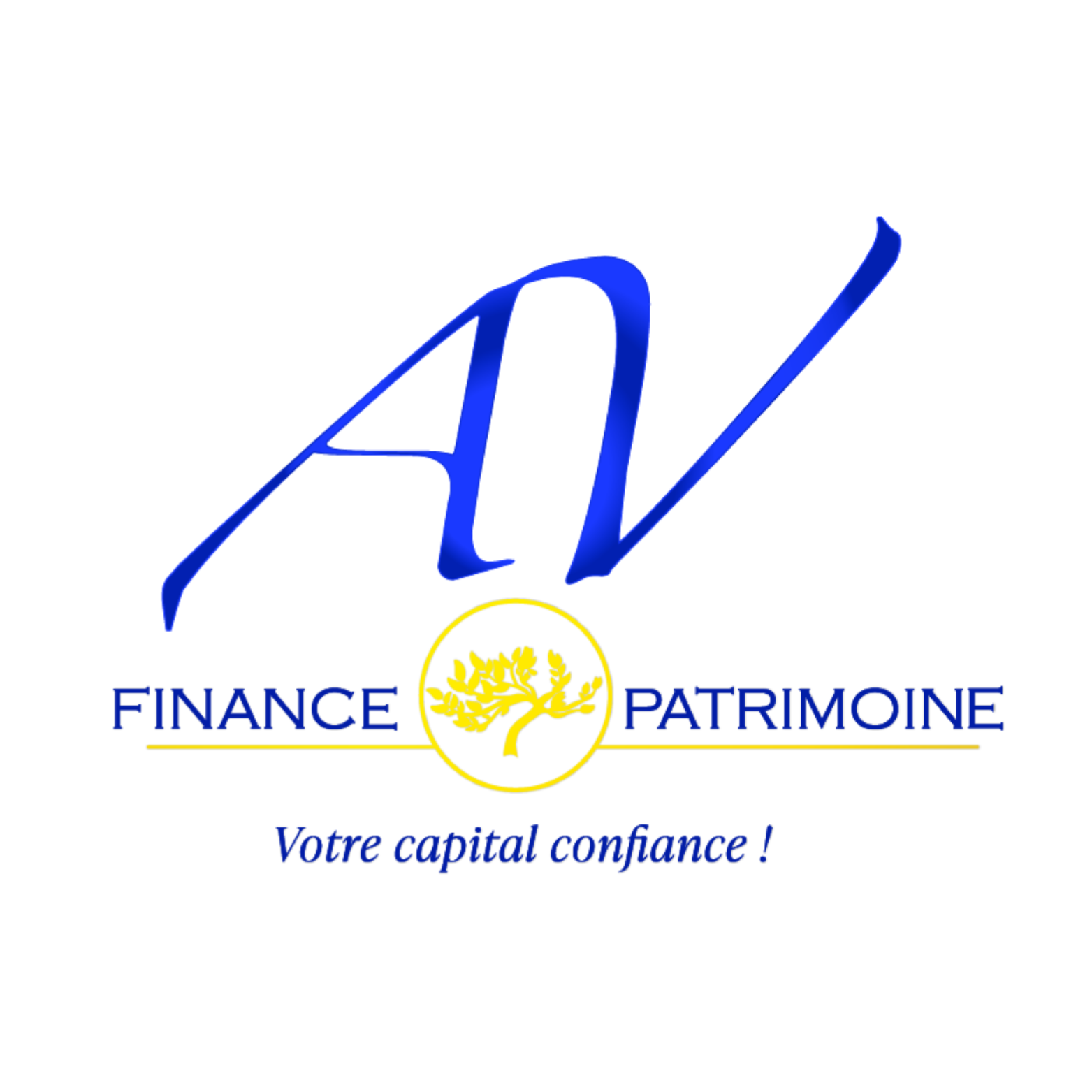 Logo d'Av Finance & Patrimoine avec le slogan "Votre capital confiance !"