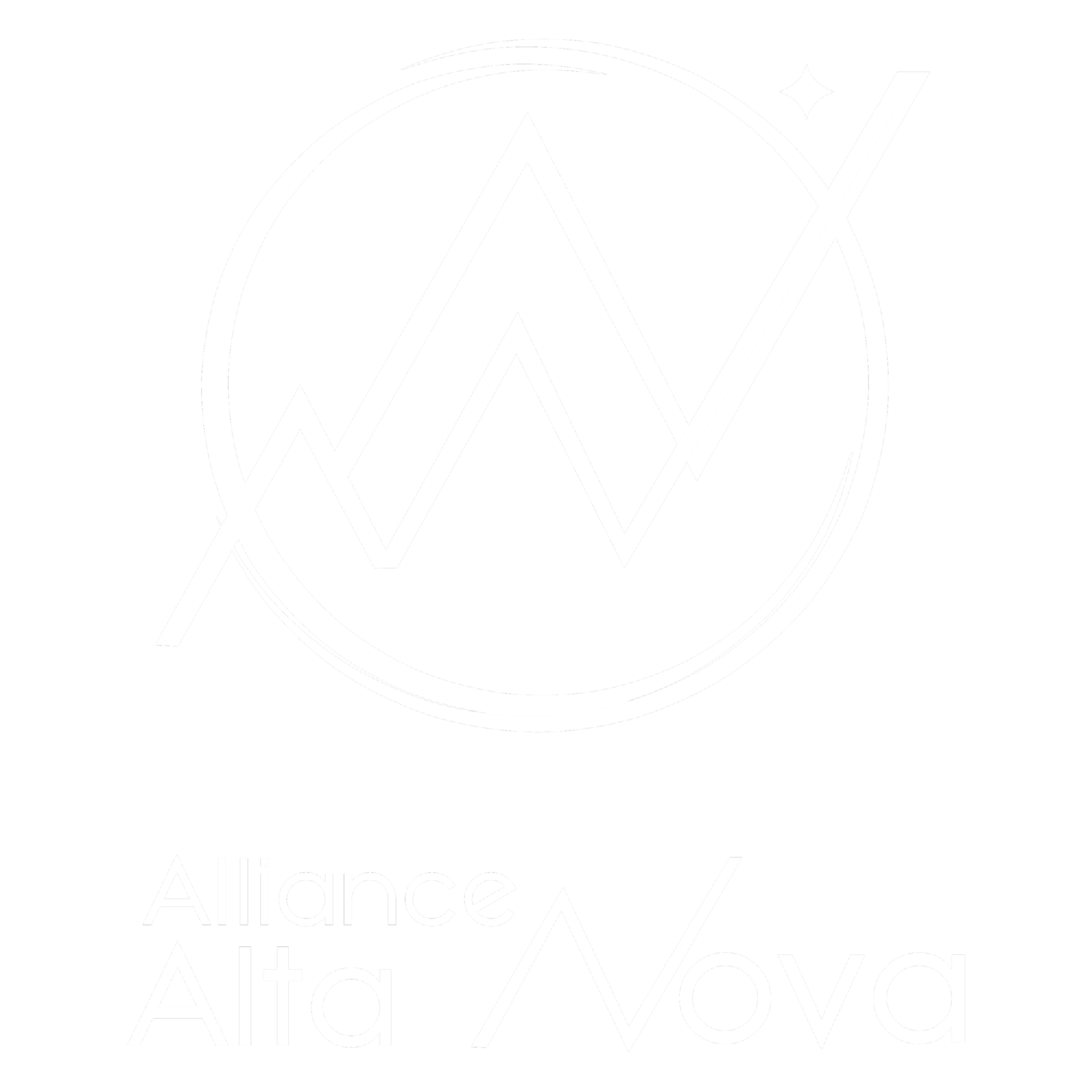 Logo "Alliance Alta Nova" en blanc.
