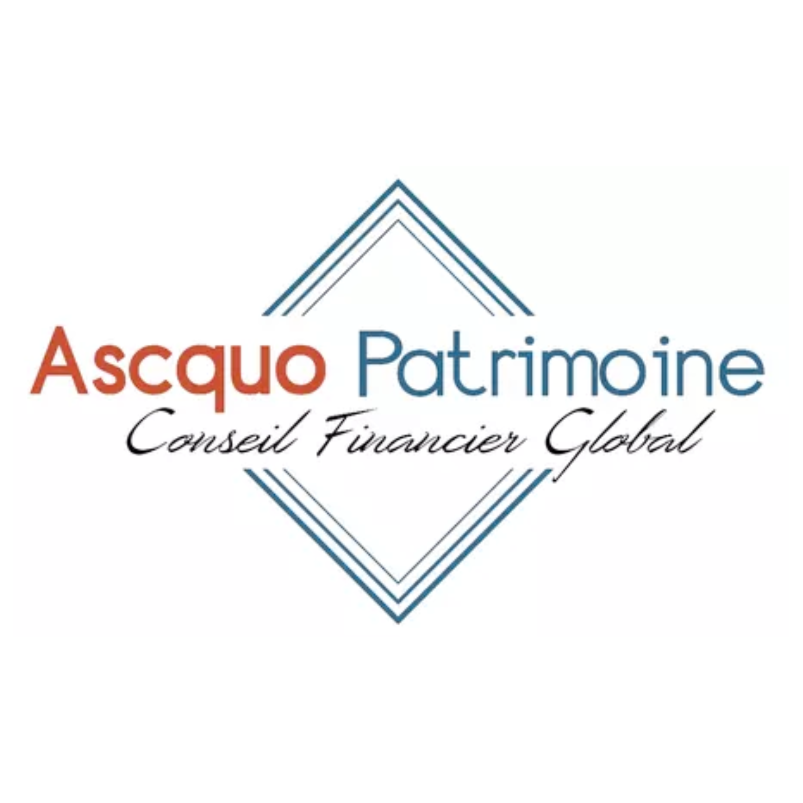 Logo d'Ascquo Patrimoine et le slogan "Conseil Financier Global"