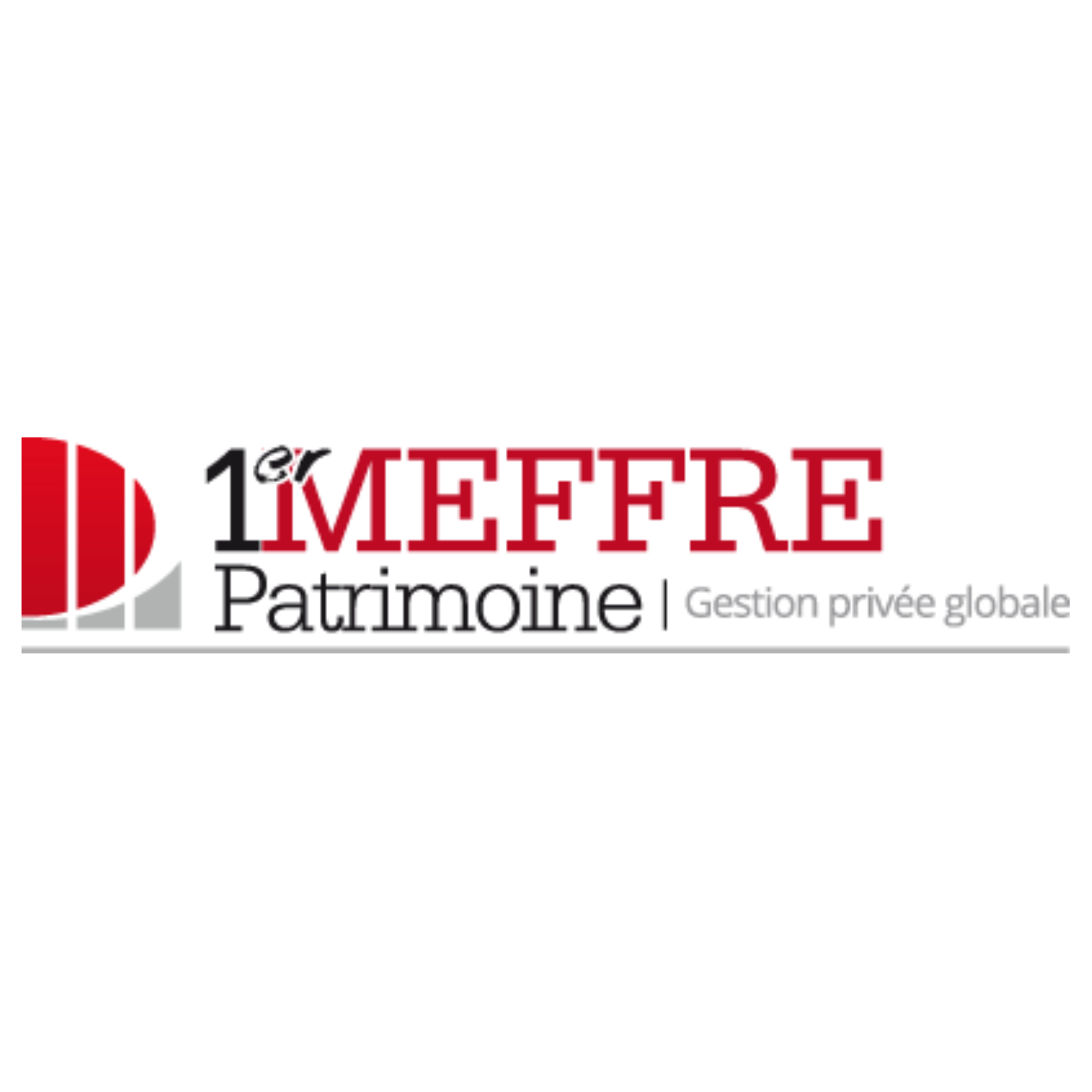 Logo de 1er MEFFRE Patrimoine avec slogan "Gestion privée globale"