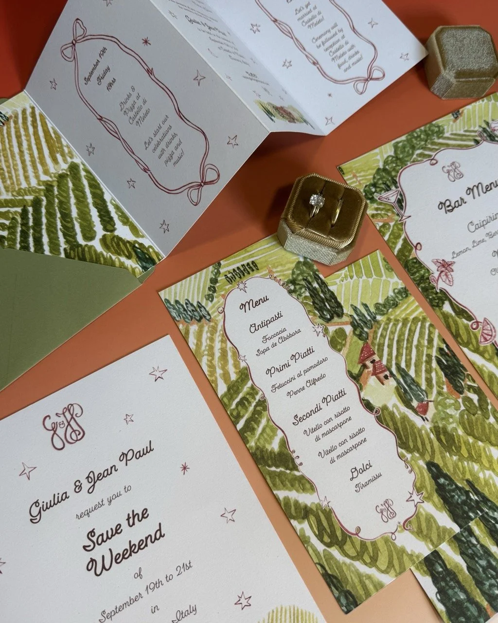 A watercolour wedding stationery suite by Bruna Andrade: Studio | Book of Love Directory — Make New Traditions