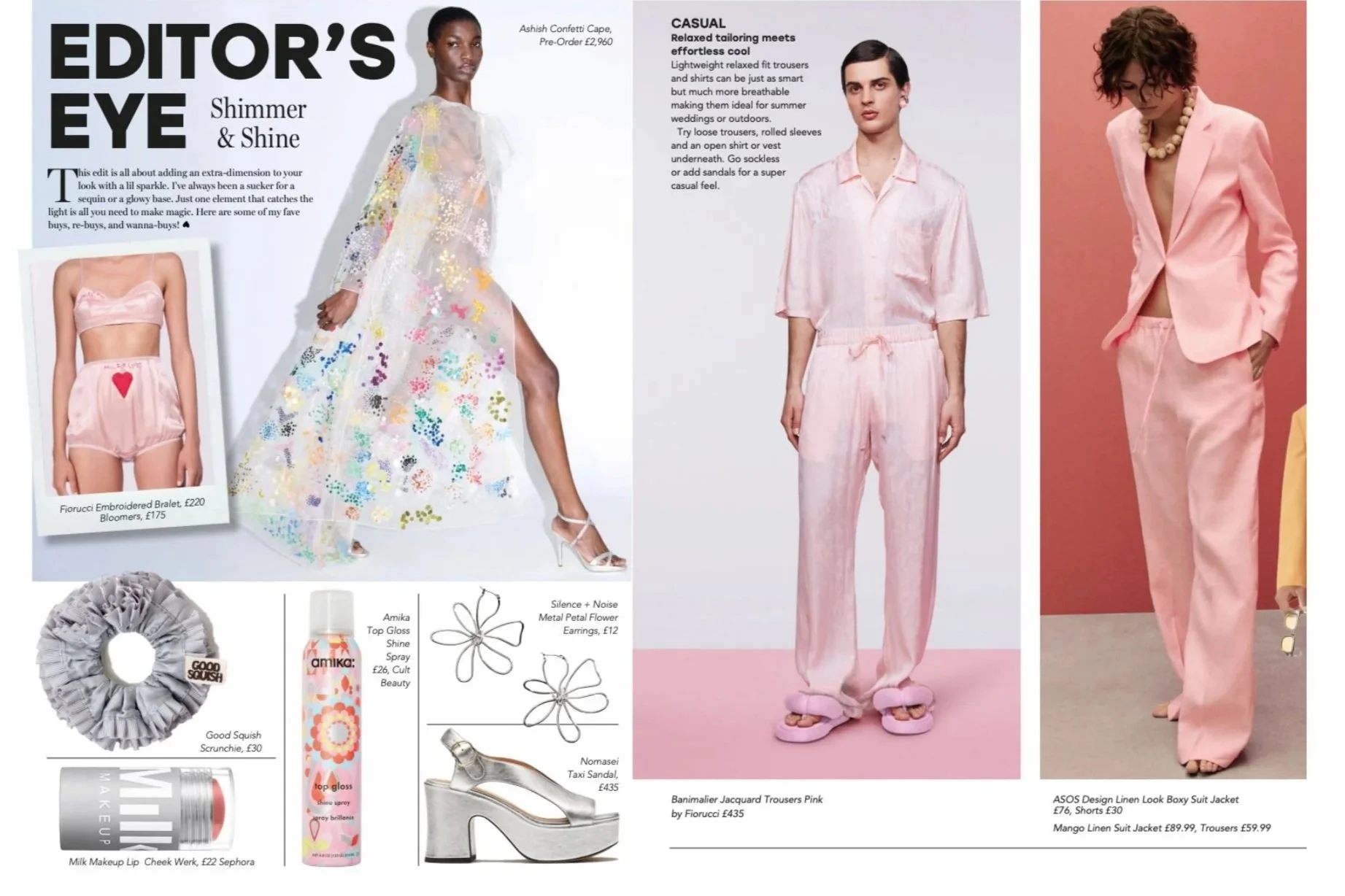 Colourful fashion page spreads from MNT Magazine