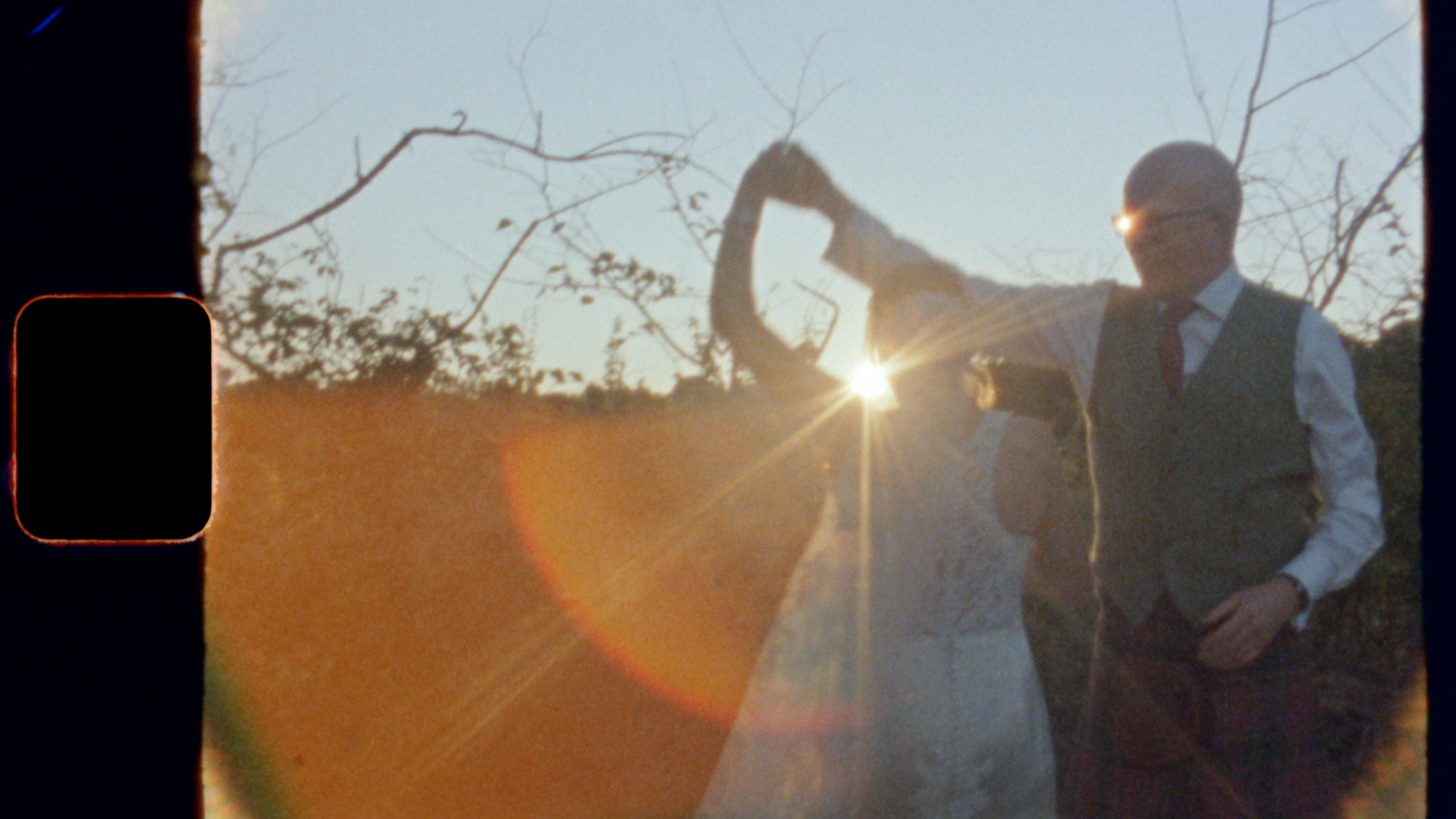 A sun flare captured using Super 8 film.