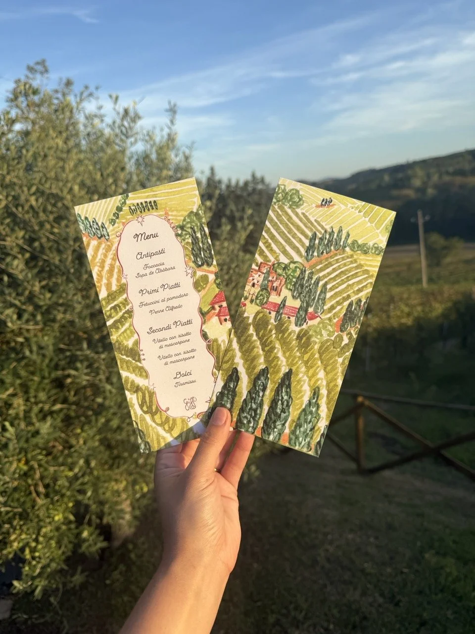 Hand painted wedding stationery in the Italian countryside by Bruna Andrade: Studio | Book of Love Directory — Make New Traditions