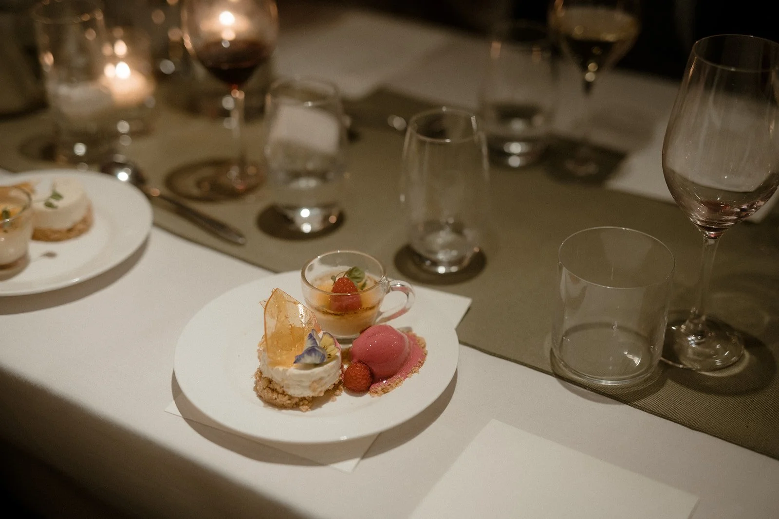 Cheesecake and Sorbet.