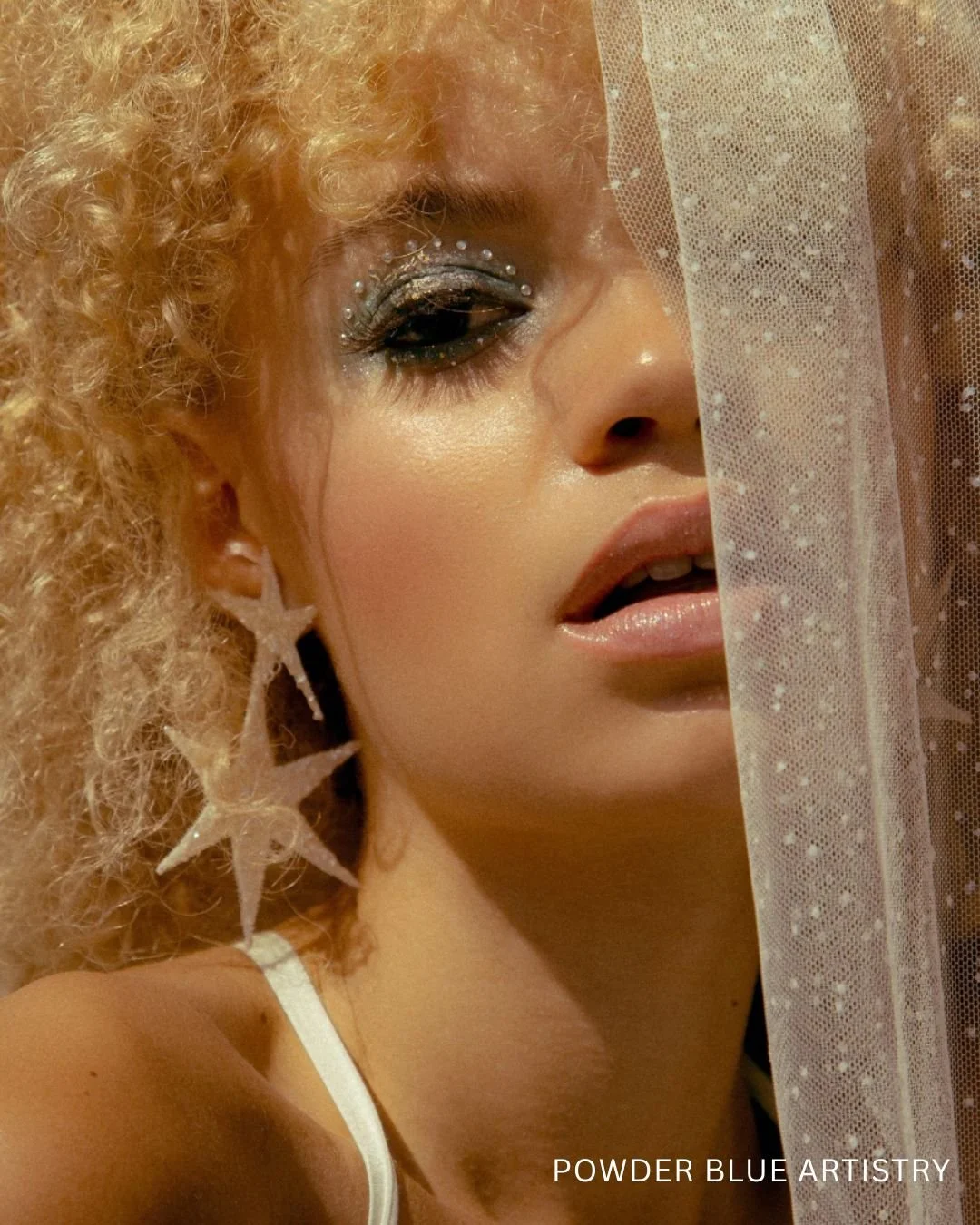 Editorial bridal makeup look by Powder Blue Artistry.
