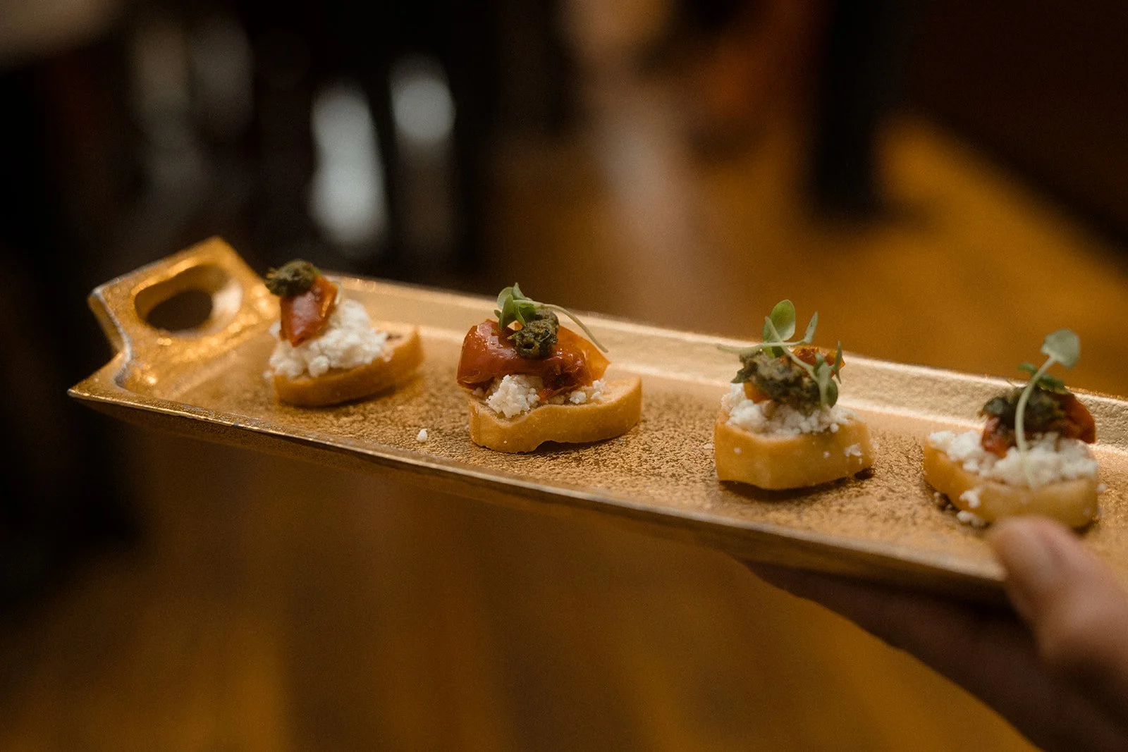 Canapés for the wedding of Rose and Joe.