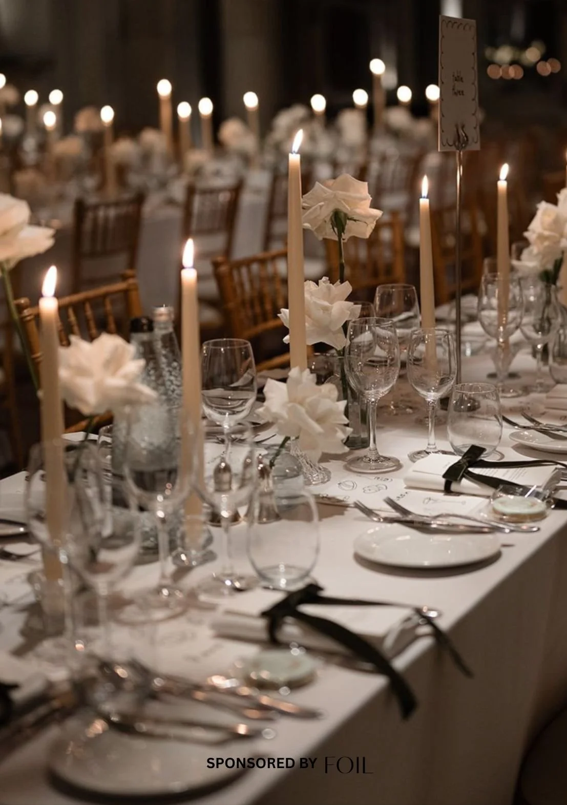 A wedding day set up y FOIL events.