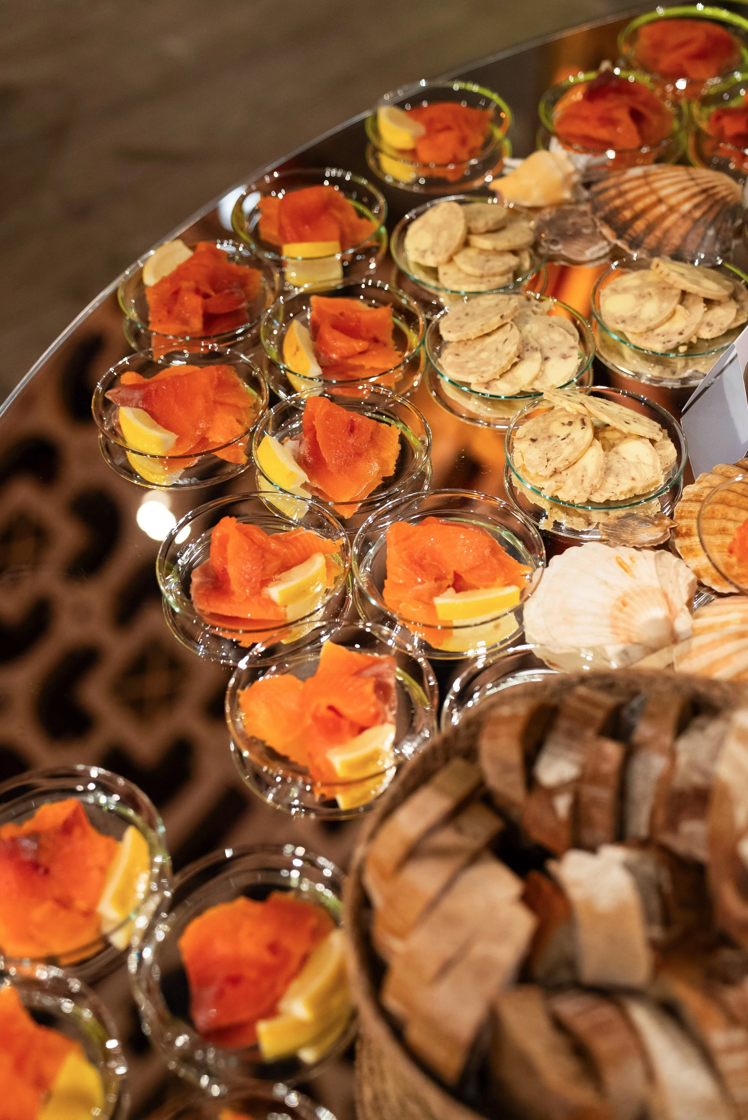 A smoked salmon platter by London caterers, Dinner Ladies.