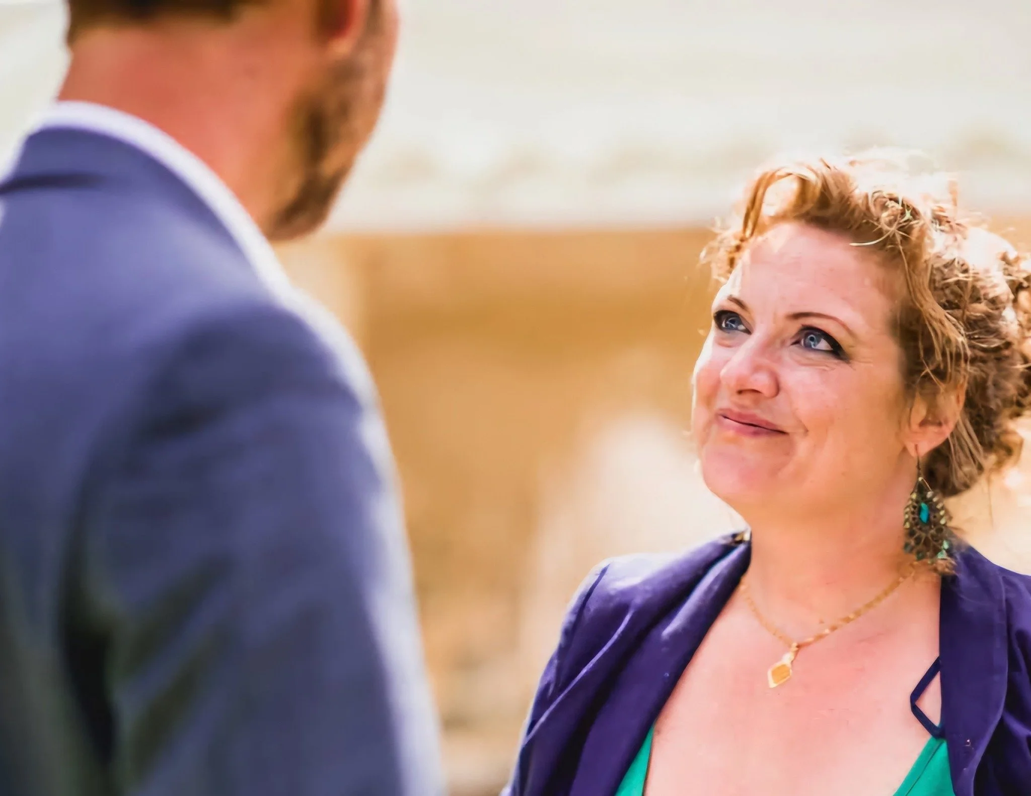 Melly The Celebrant smiling warmly during a ceremony. 