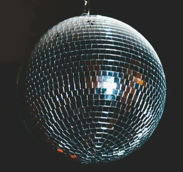 A close up of s disco ball.