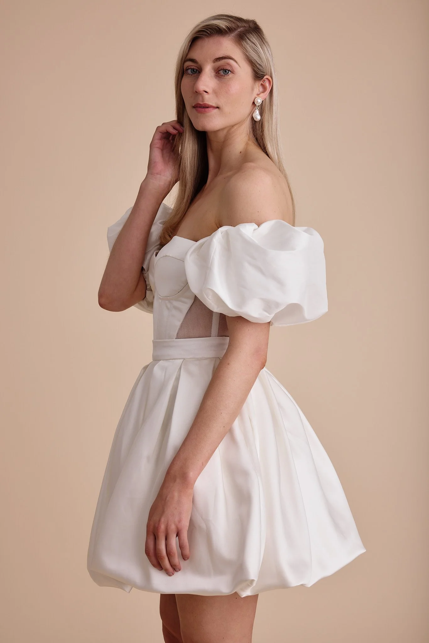 A mini wedding dress by Swans Bridal, West Essex