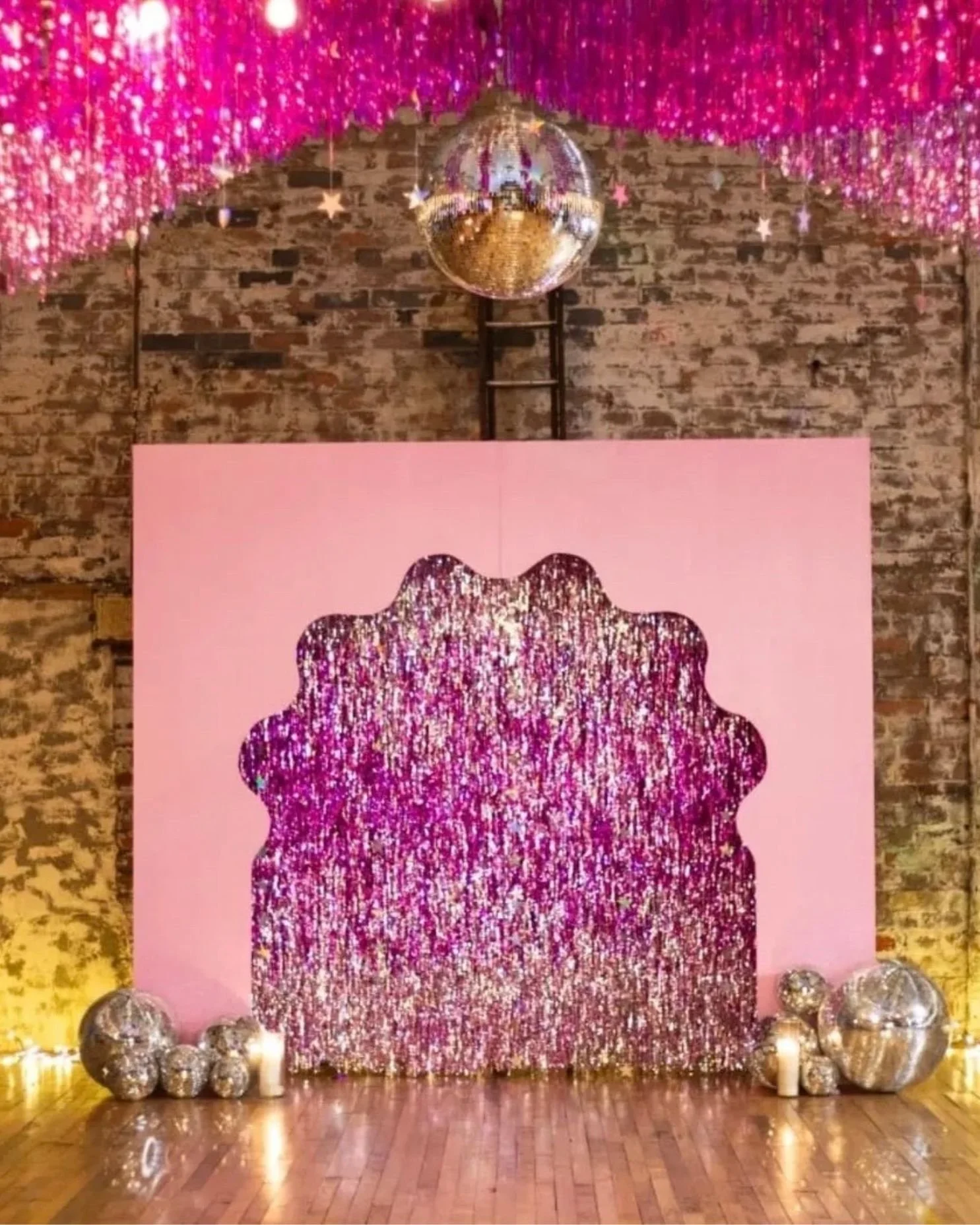 A unique wedding backdrop by Trashy Decor.