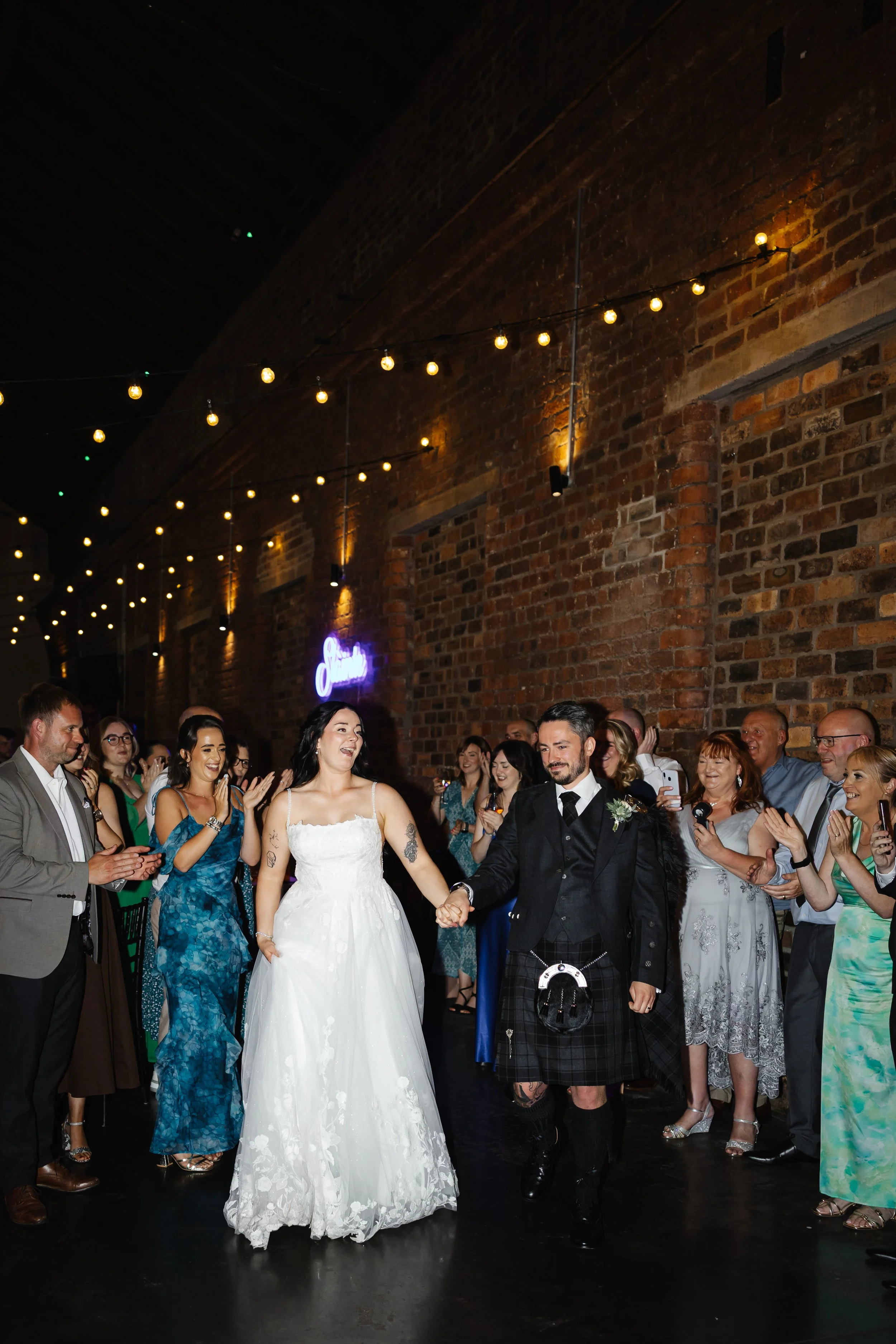Marie and Oliver prepare for their first dance.