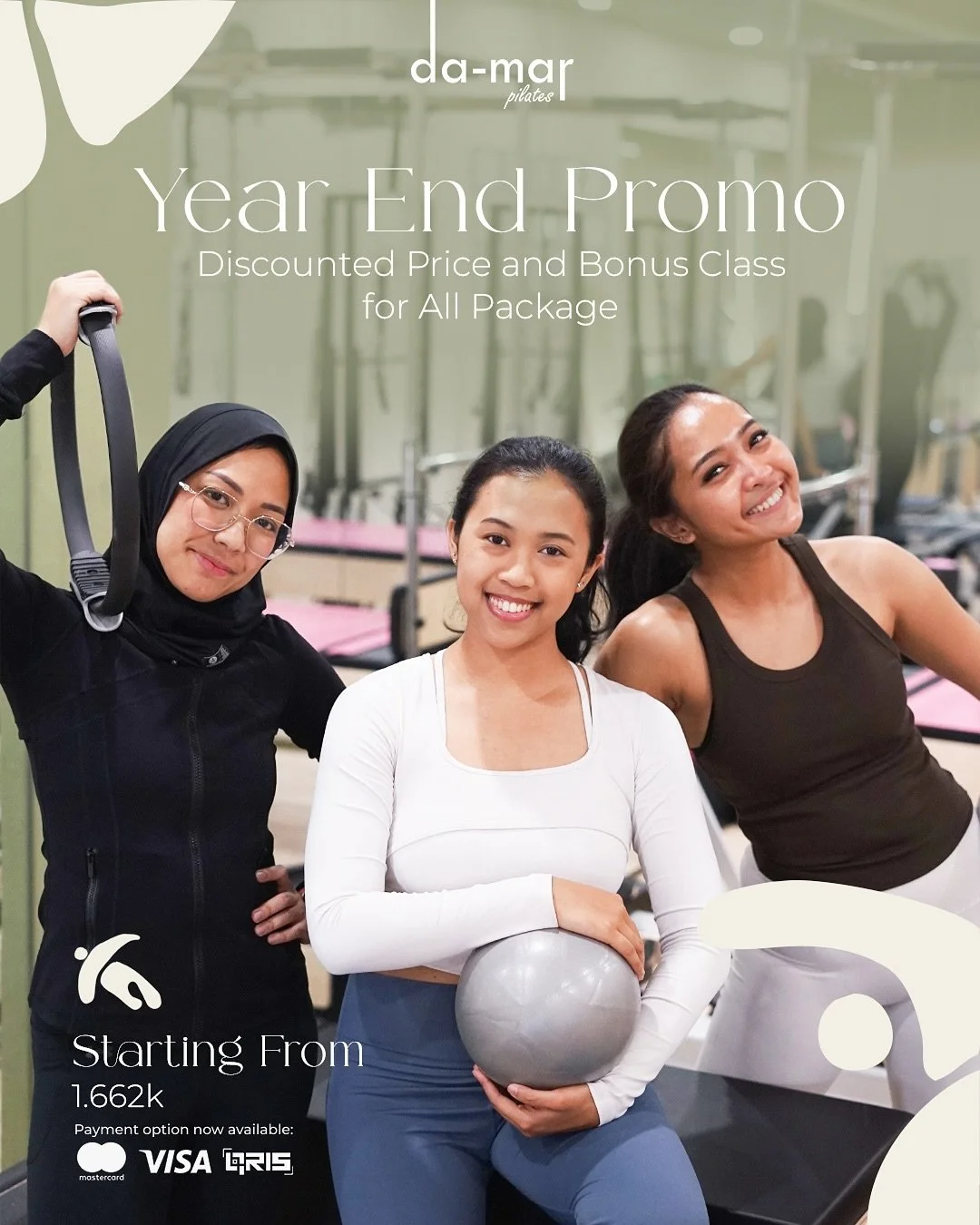 End of the year feels softer when your body moves with intention ✨
Damar Pilates invites you to reconnect with yourself &mdash;
with sessions starting from 1.662k.

Slow down. Breathe deeper. Move better.
Book your private session and let your body f