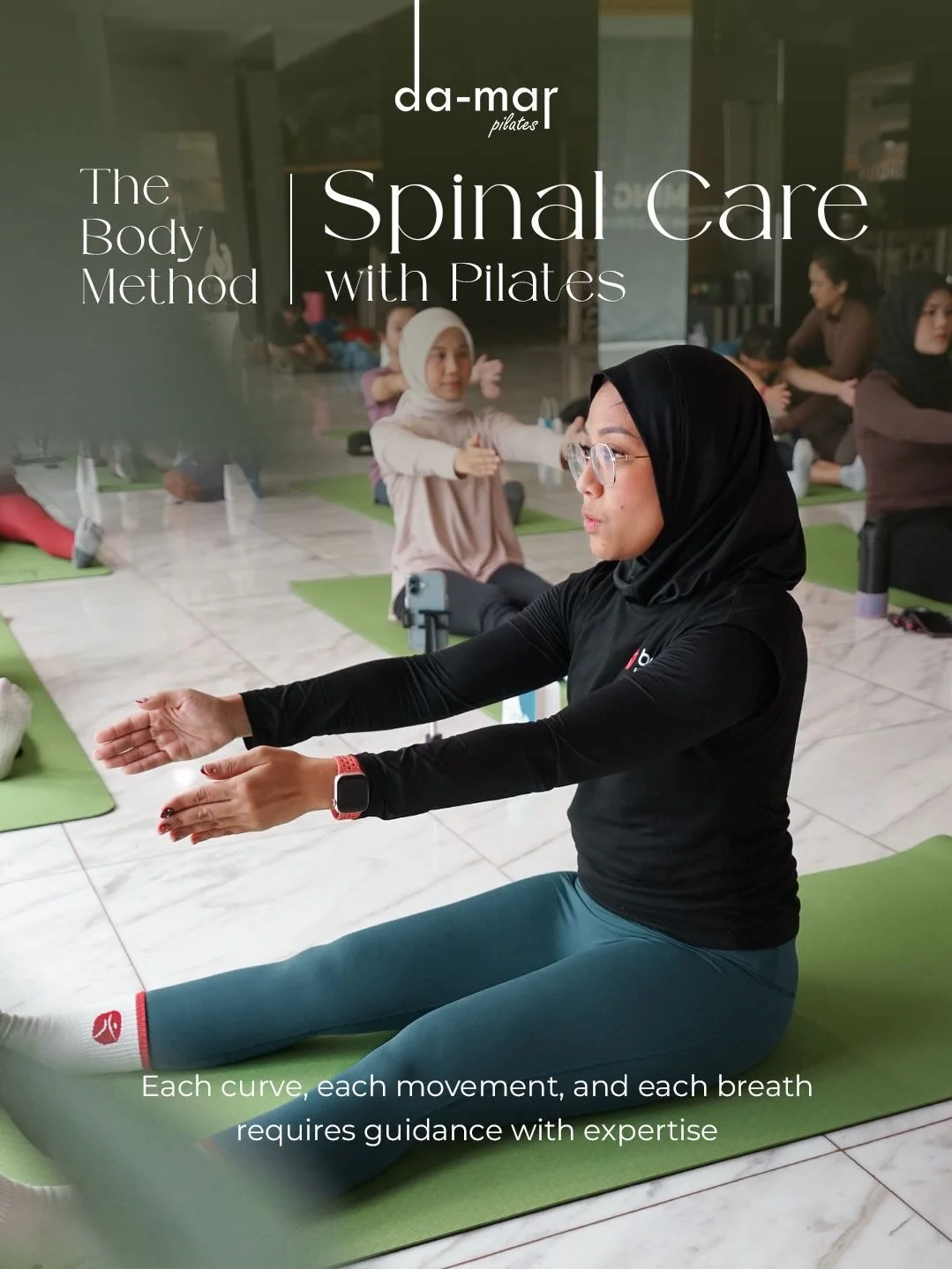 Spinal care begins with awareness.

At Damar Pilates,  we start by observing posture, movement patterns, and your body&rsquo;s unique needs. From there, we design a Pilates program that supports spinal health through intentional, controlled movement.