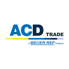 ACD Trade logo with blue and yellow accents and BEIJER REF company name