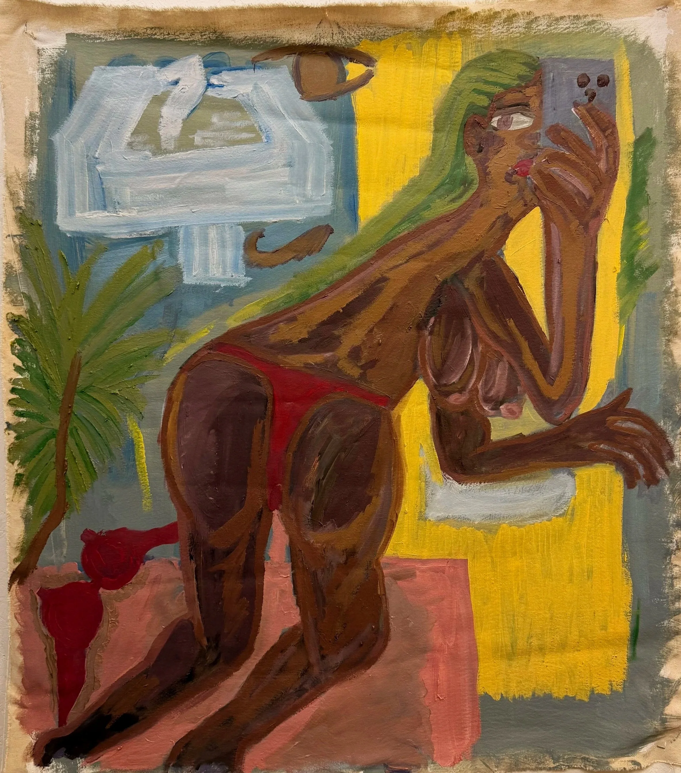 "The male gaze", 2025
(Oil on un-stretched canvas)
70x60