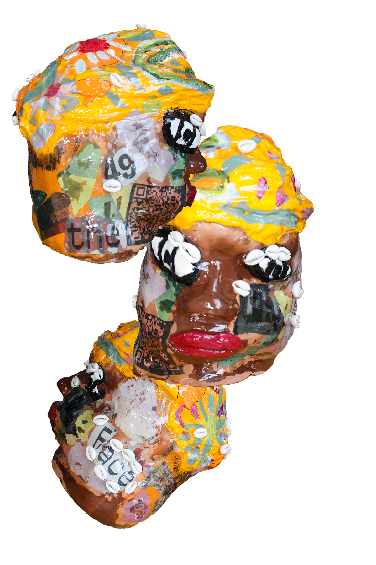 "The Face", 2025
(Clay, mixed media, resin)
30x20x25