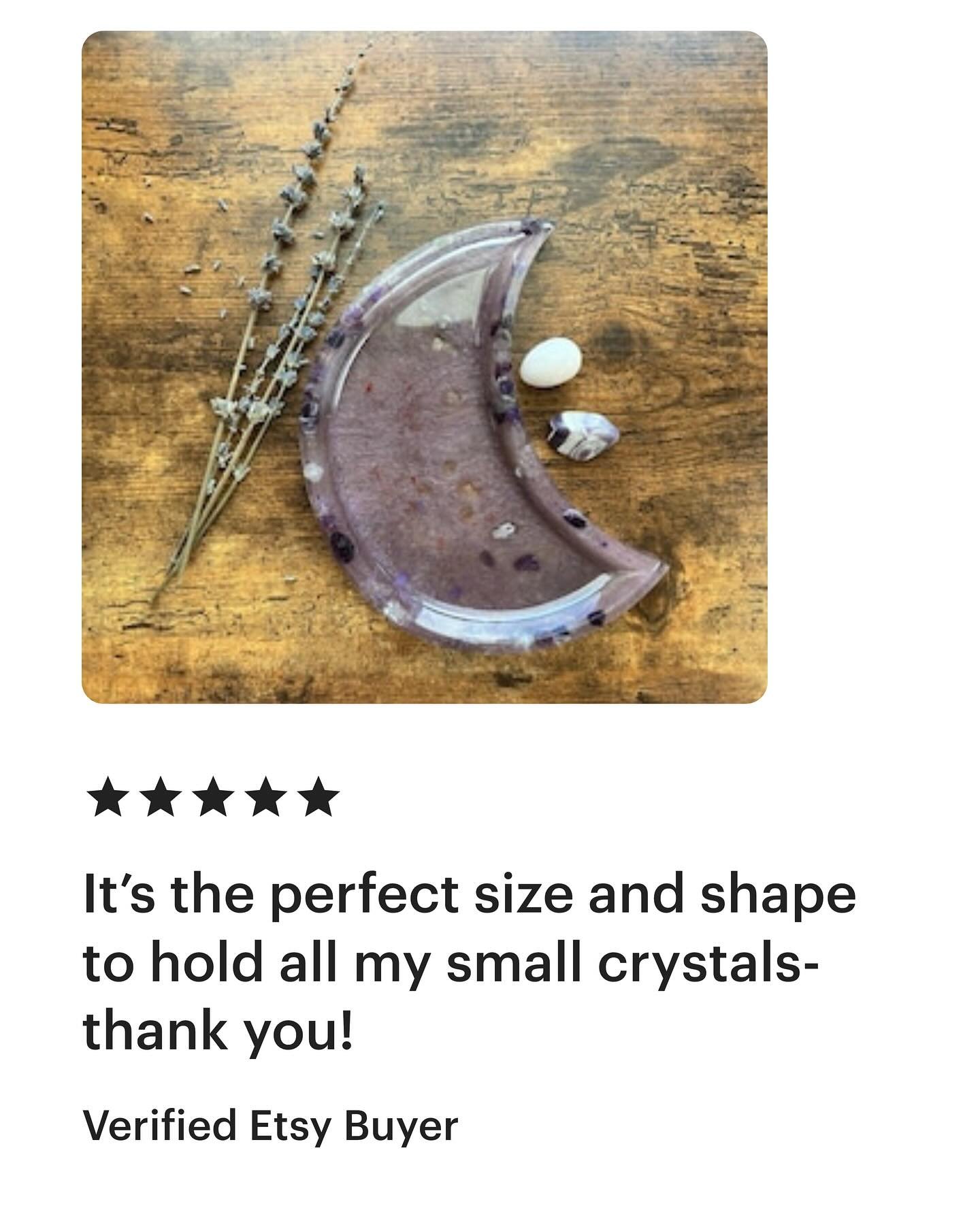 It&rsquo;s the perfect size and shape to hold all my small crystals &mdash; thank you!&rdquo;

The top favorite and best selling crescent moon dish is more than just a vibe, it&rsquo;s your crystals&rsquo; new favorite home. Made from resin, natural 
