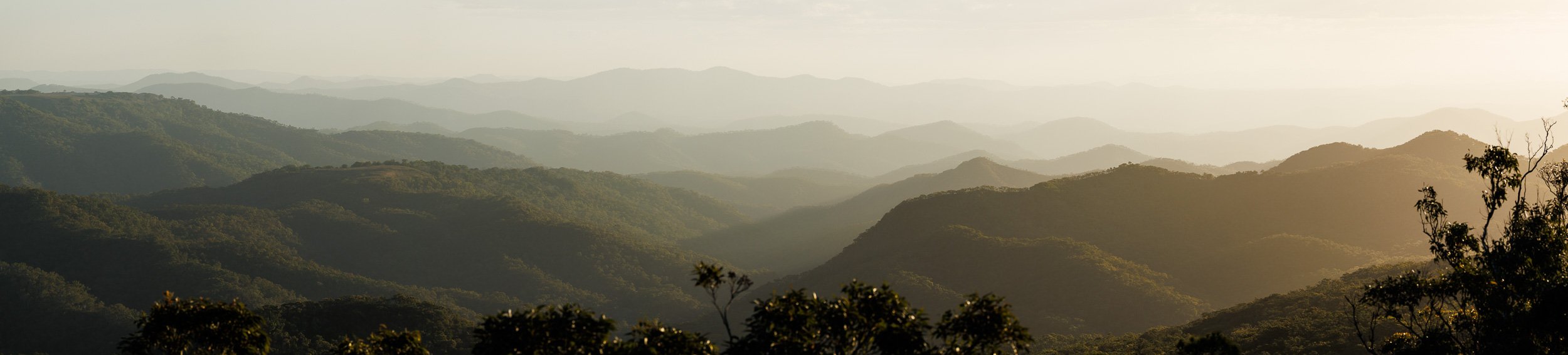Misty ranges.
