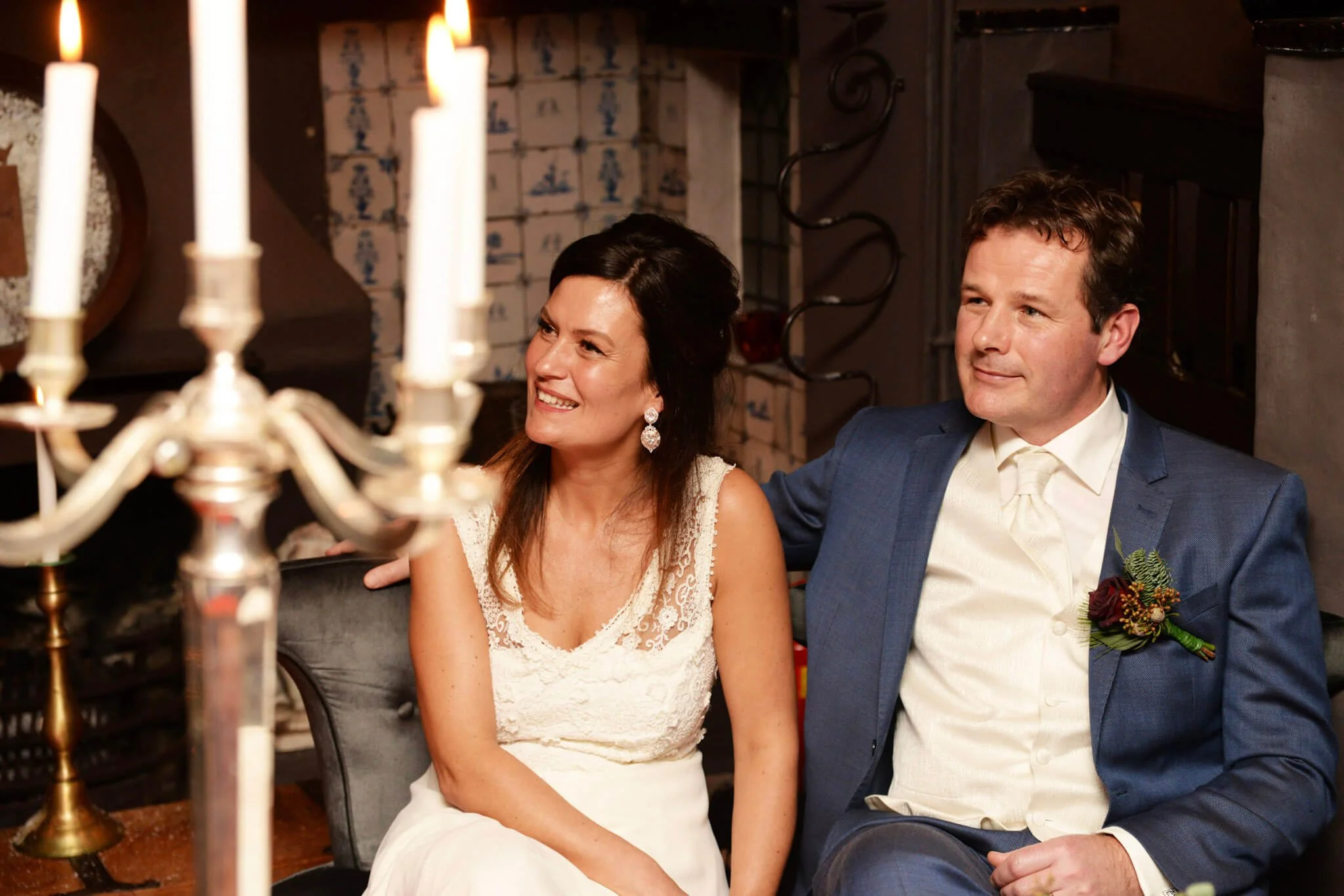 Bride and groom during their wedding ceremony