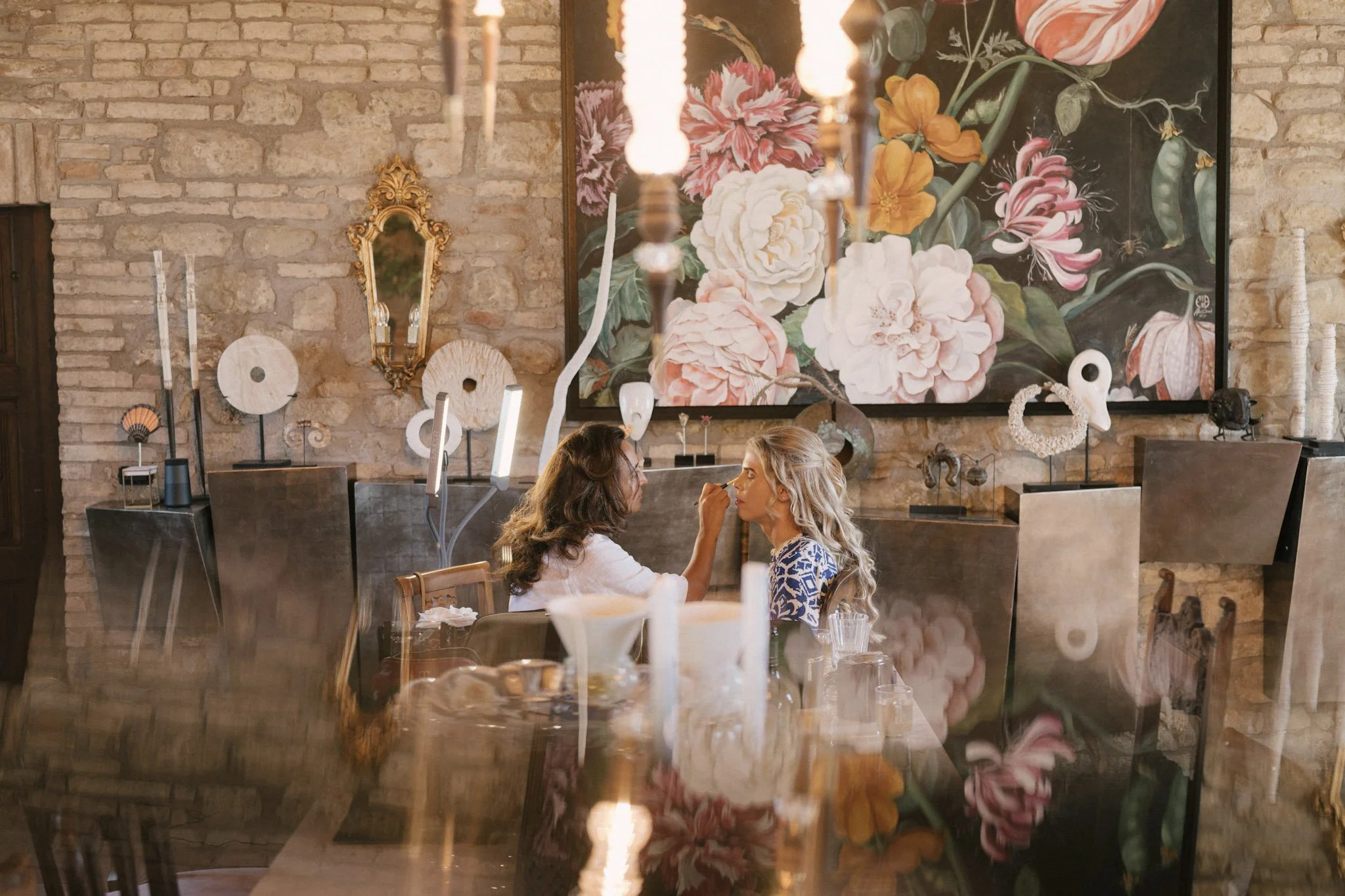 Bridal preparation captured in natural light during a luxury wedding in Assisi.
