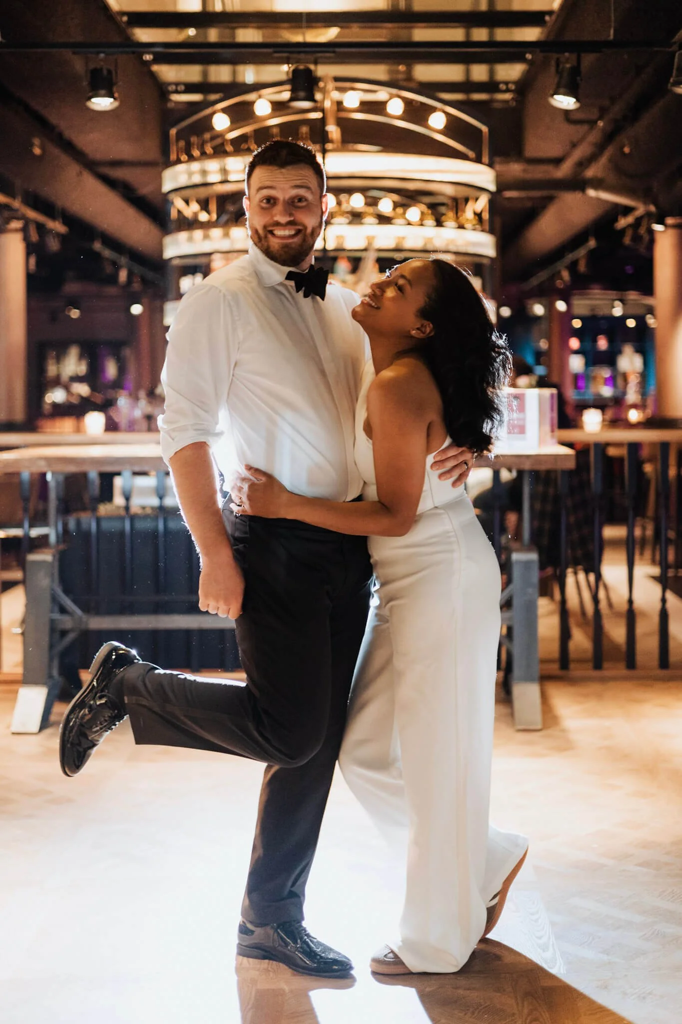 Wedding couple posing together in Hoorn, the Netherlands