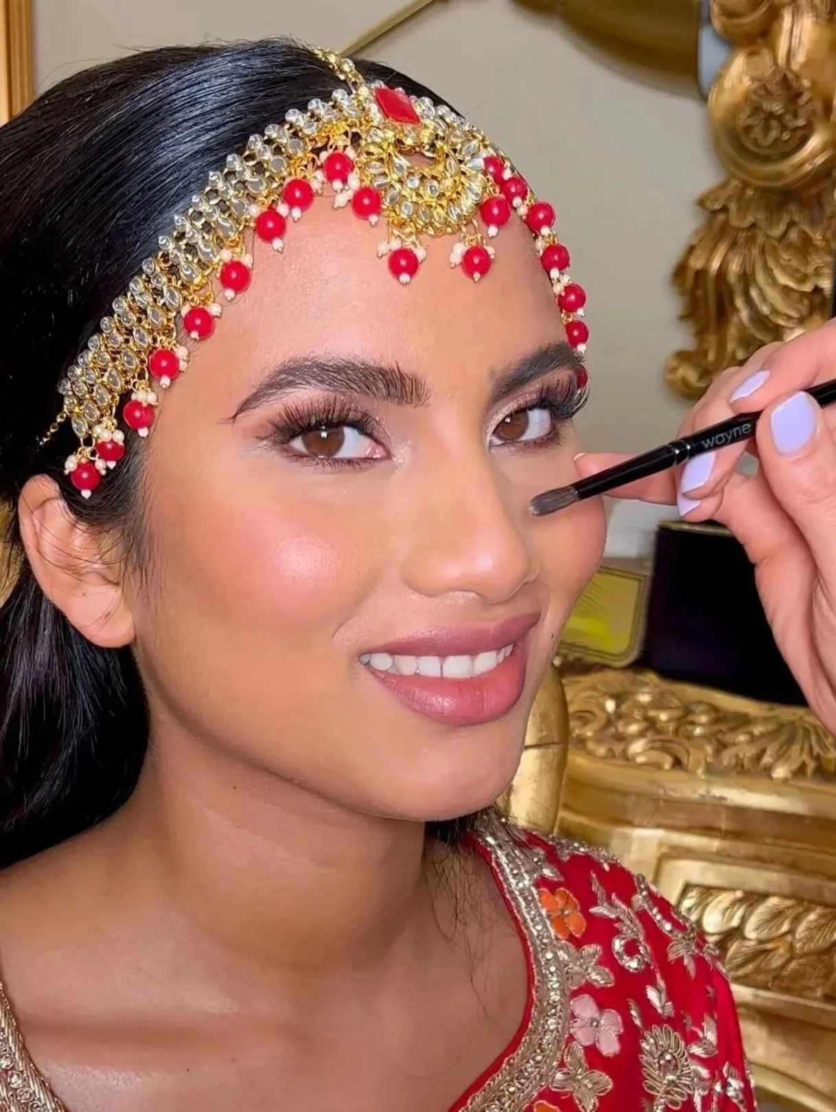 Indian bride preparing for her destination wedding in Rotterdam.
