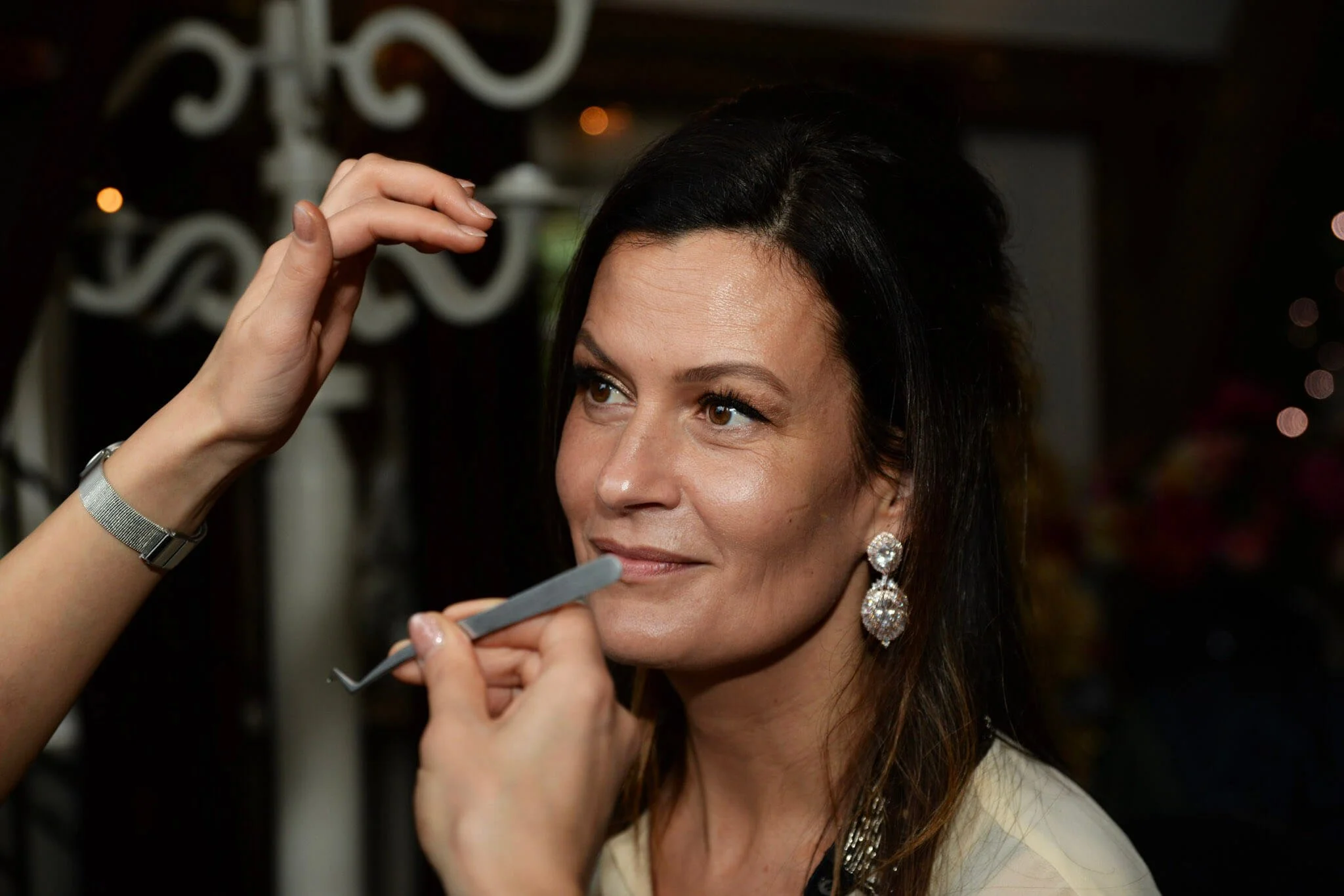 Bride during calm morning preparations on her wedding day