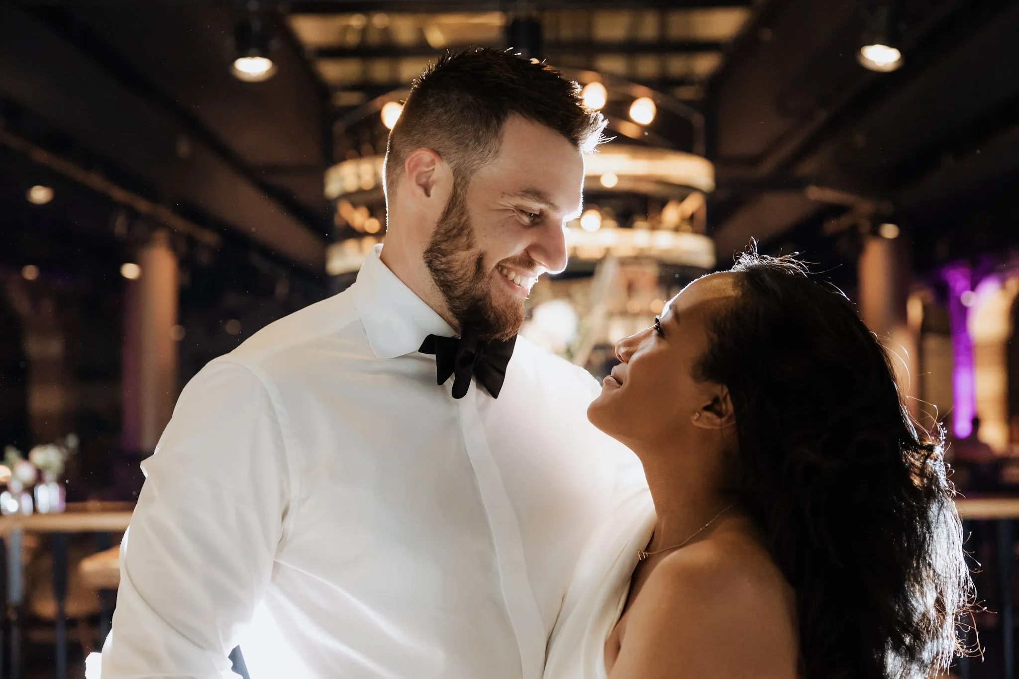 Romantic couple portrait captured during a luxury wedding in Hoorn.