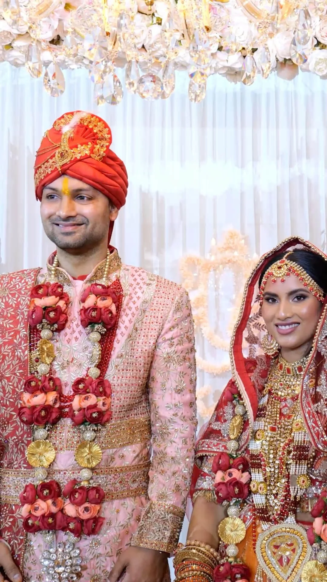 Indian bride and groom during their wedding ceremony in Rotterdam.