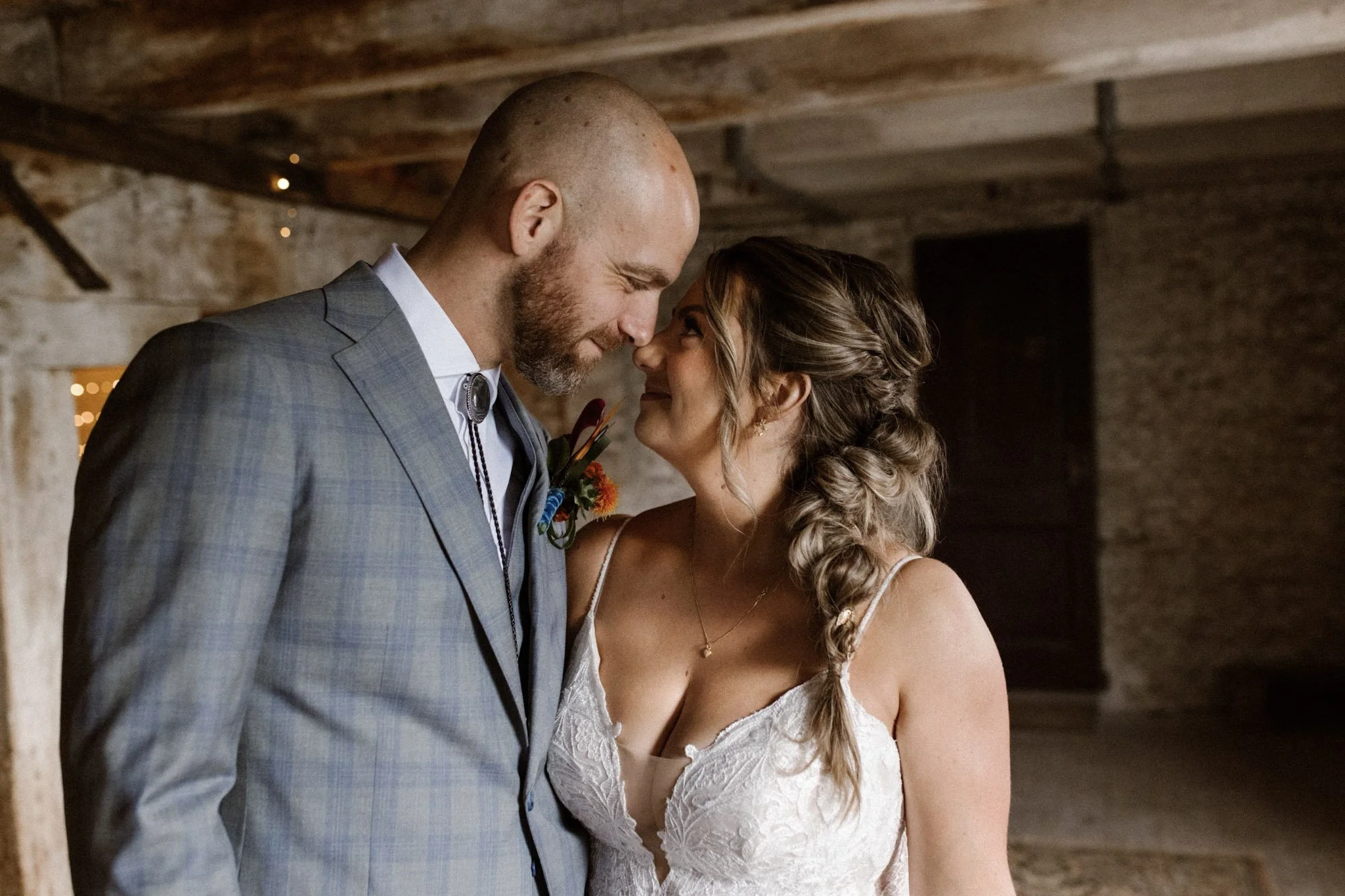 Romantic bohemian couple portrait during a wedding in Capelle aan den IJssel, the Netherlands.