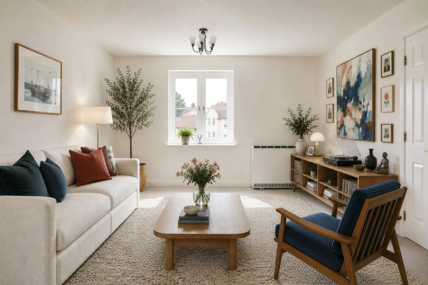 A living room, brought to life — virtually staged
