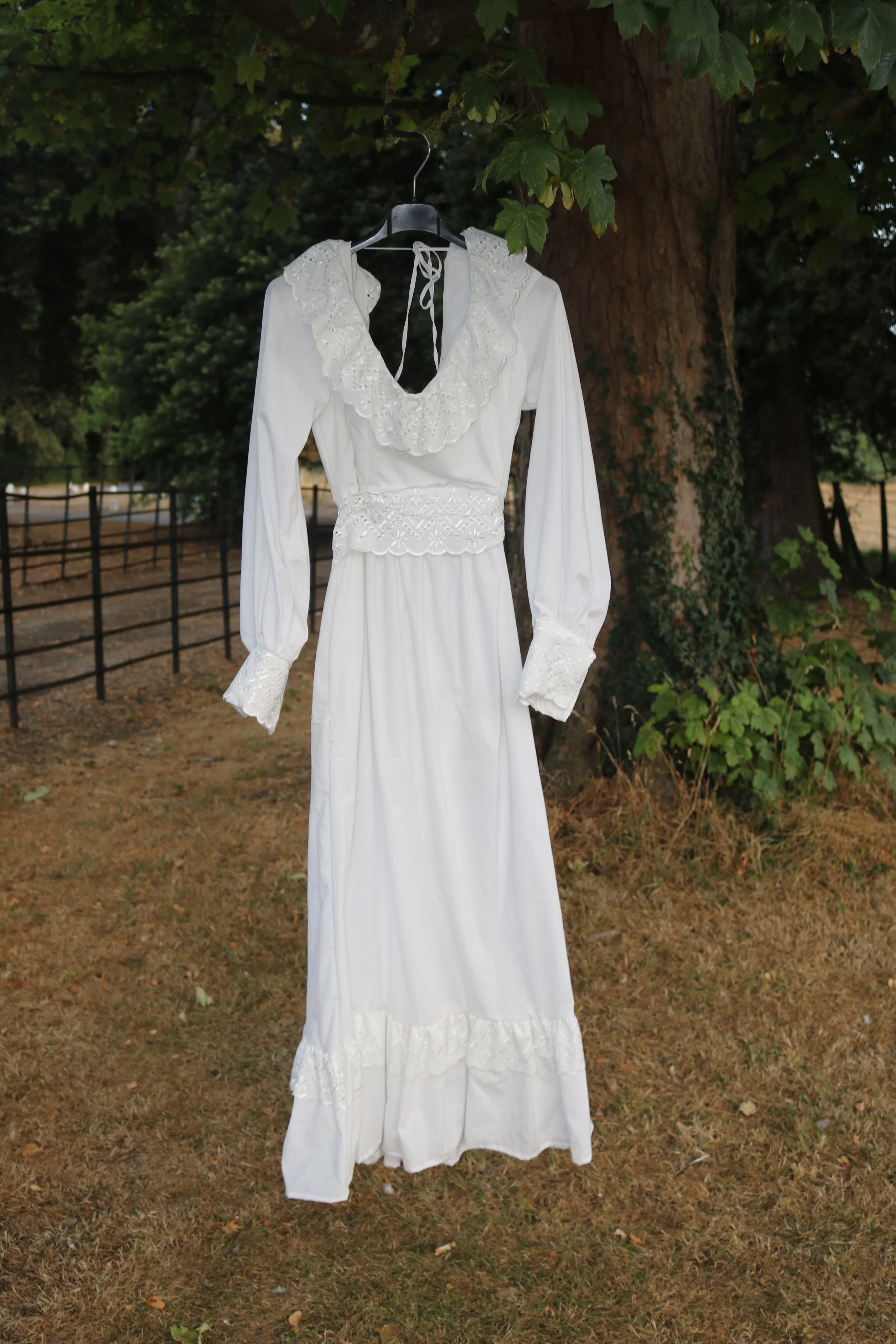 Emmylou dress, made from secondhand bedsheets