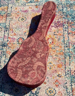Guitar case, made from deadstock materials in Hampshire