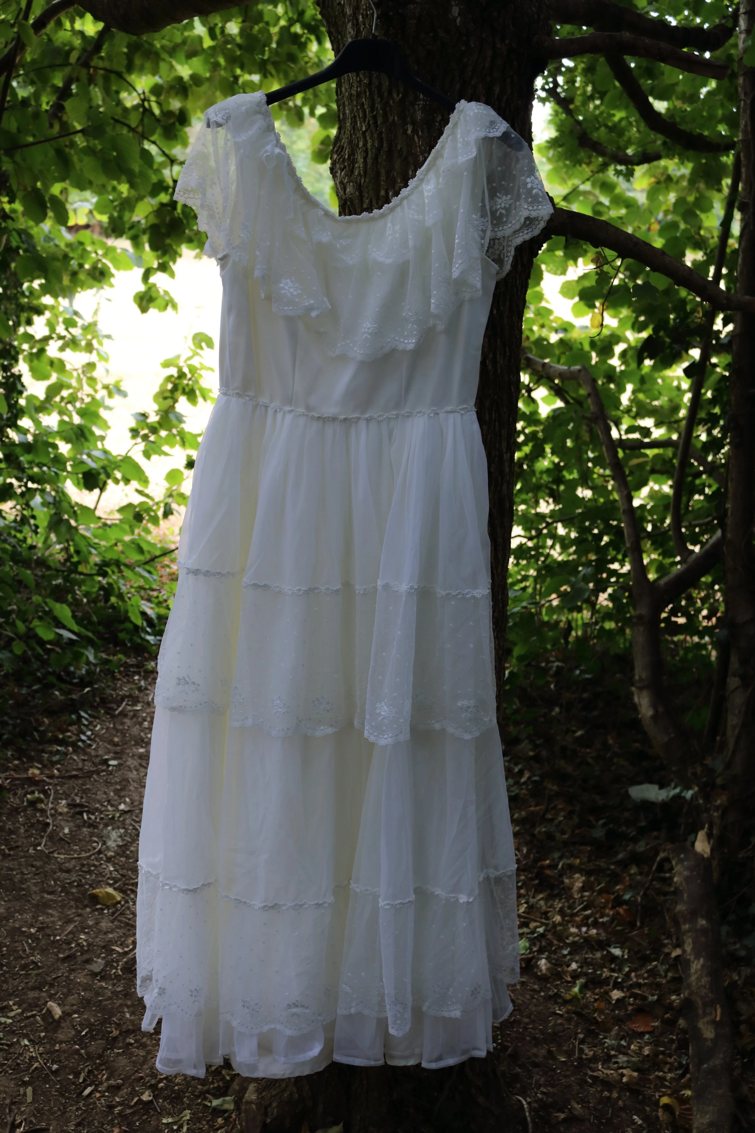 Carly dress , made from an upcycled 70s wedding dress.