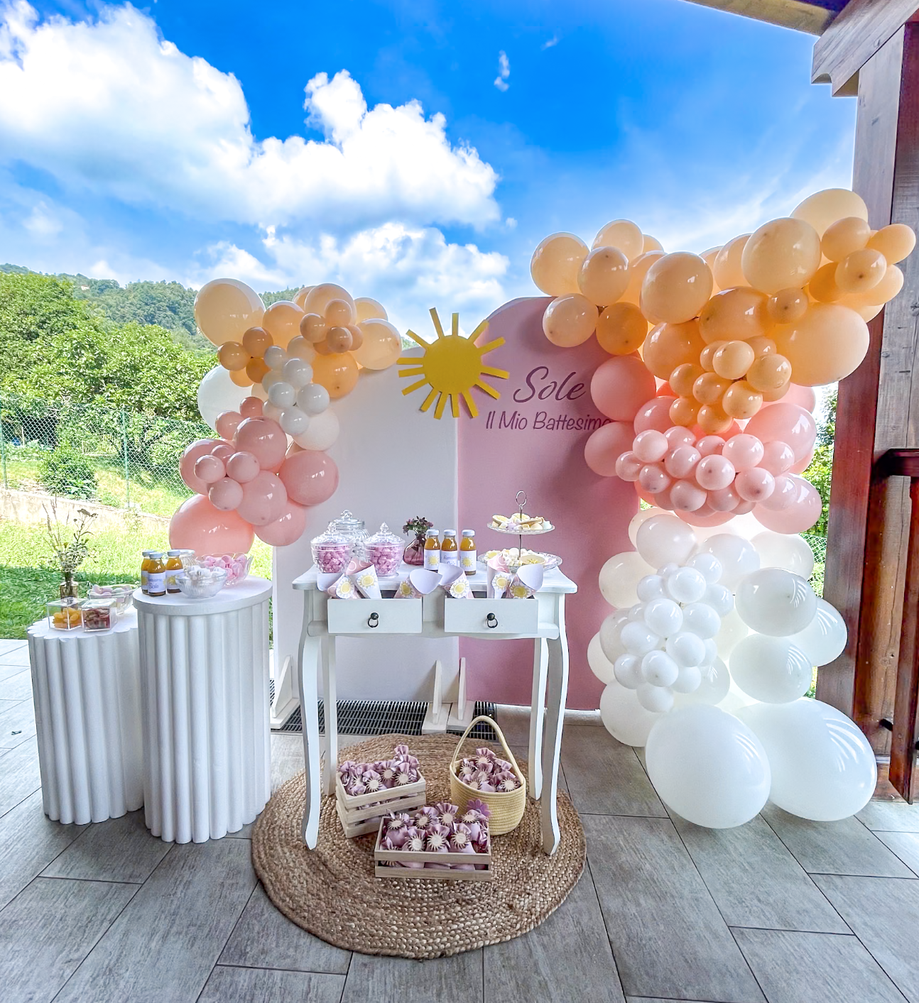 allestimento battesimo sweet table