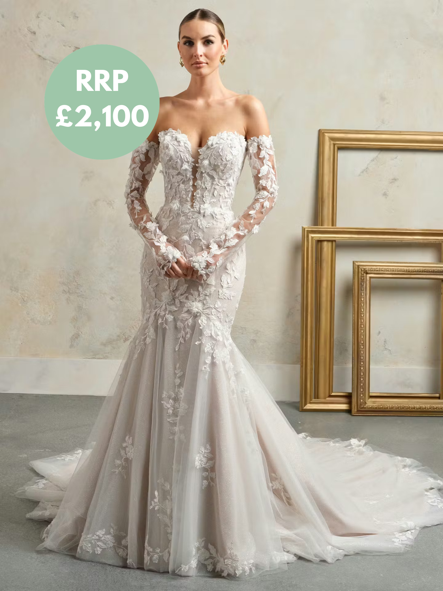 Sottero & Midgley Bridal Gown - Faith - Size 14 -Sleeves Sold Separately