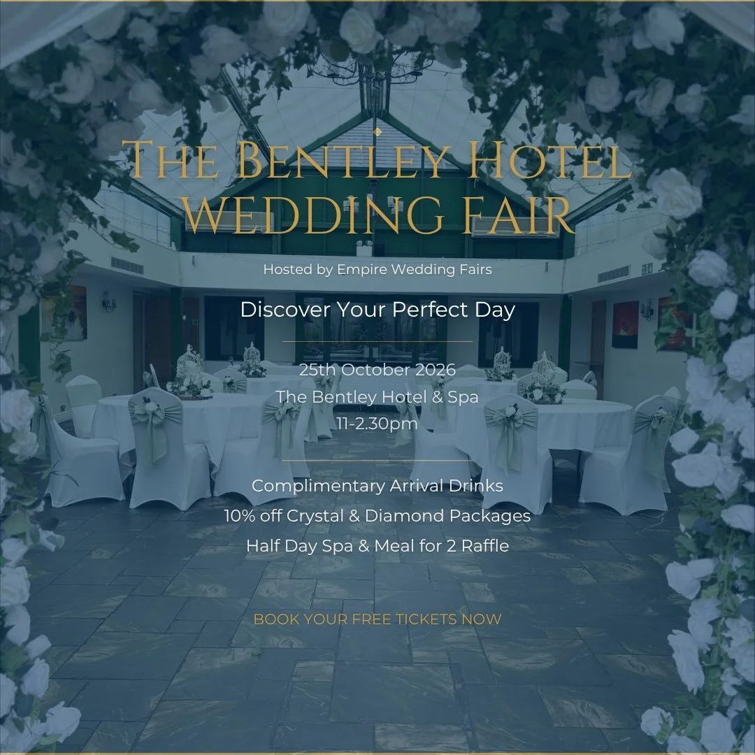 💍✨ HAVE YOU GOT YOUR TICKETS YET?! ✨💍

The Wedding Fair at The Bentley Hotel is happening THIS SUNDAY! 

🎁 Prizes to be won! 🎁
💖 Plenty of wedding inspiration
👗 All things bridal fashion!

We&rsquo;ll be there ready to chat about all things wed