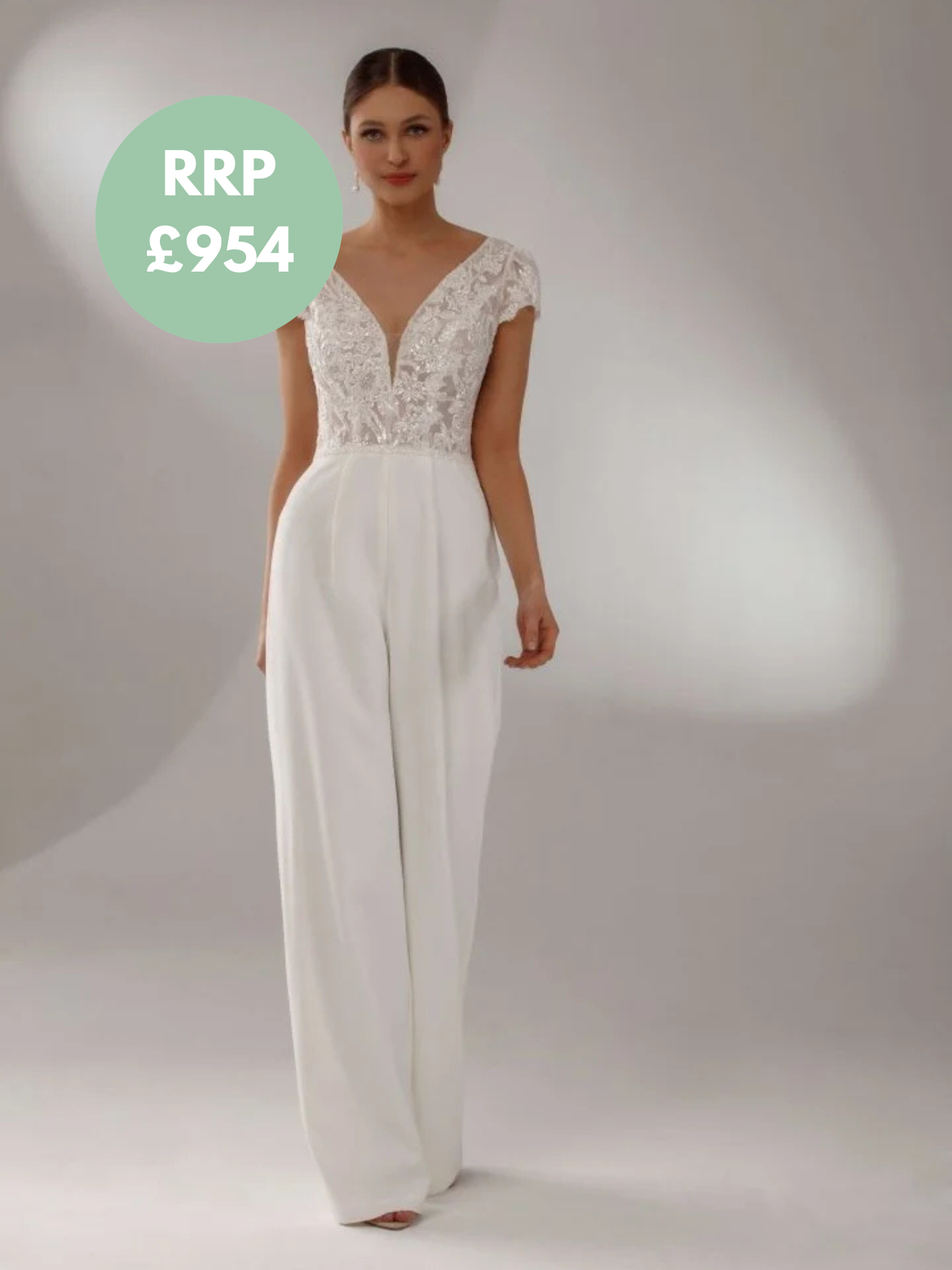 Lore White Jumpsuit with Overskirt- 3XFX02  - Size 14