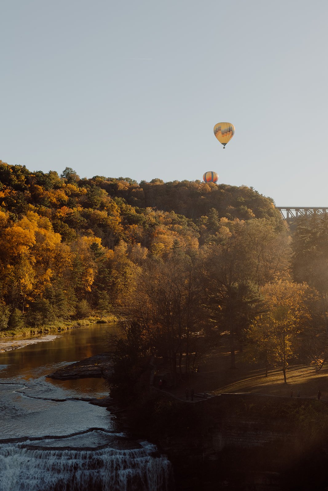 If you're lucky you'll see hot air balloons taking off or landing within the gorge