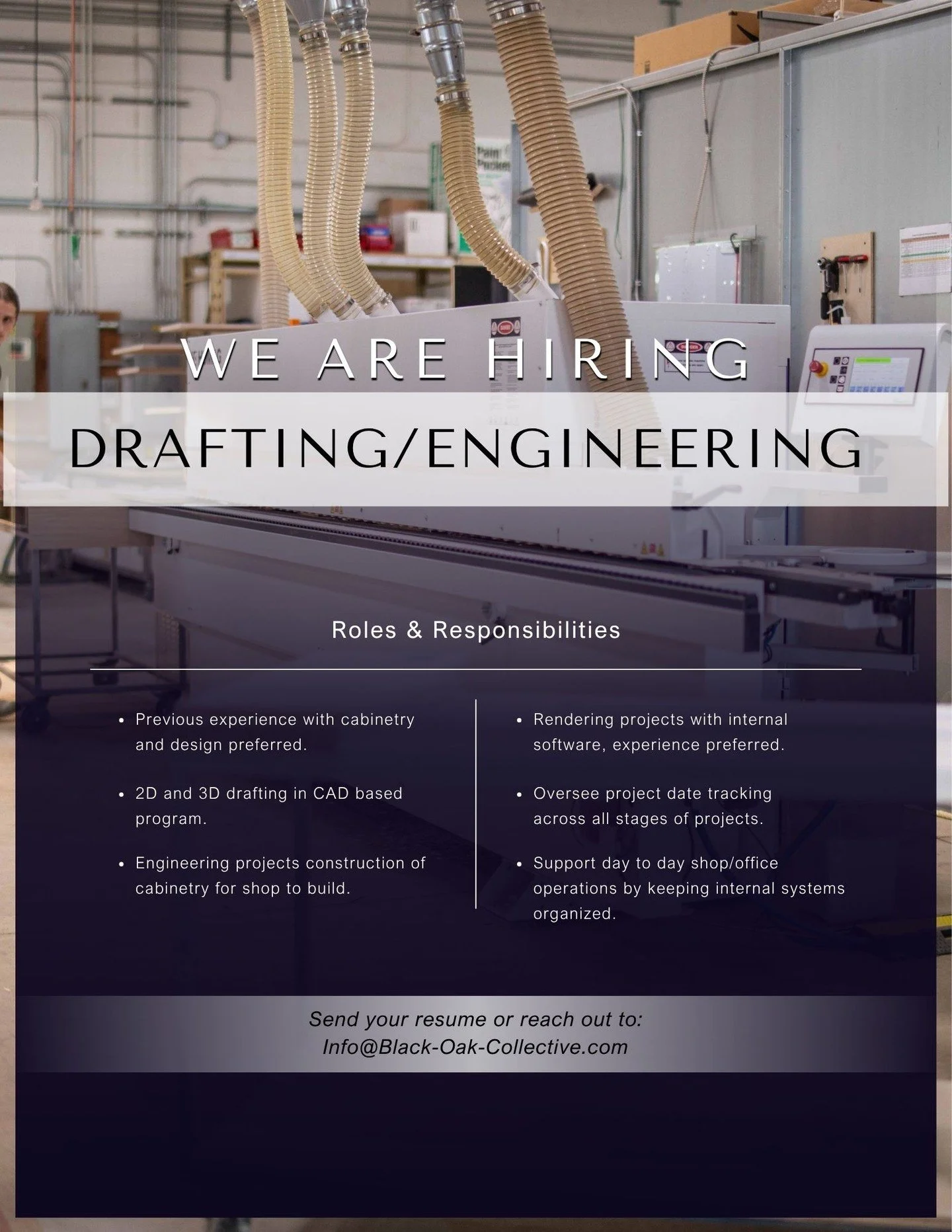 Looking for a cabinet drafter, engineer to join our team.
Microvellum experience is a plus.
We focus on clean design, solid process, and quality work.
Send us a message to connect.