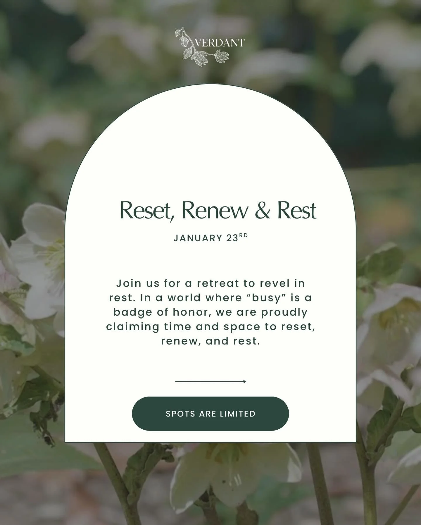 Still recovering from the holidays, trying to make a comeback after being sick, or feeling like you need some rest so you can start off the year with a fuller cup? Join us for &ldquo;Reset, Renew, and Rest,&rdquo; on January 23rd, a retreat to revel 