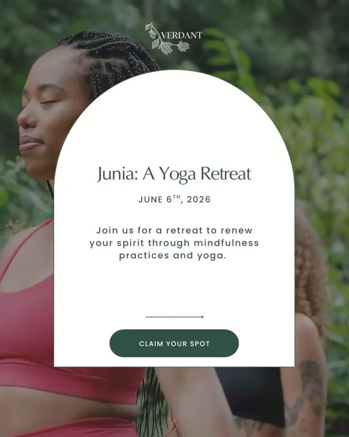 We are thrilled to partner with @smallworldyoga to host our first full-day yoga retreat @verdant.center. Join us for &ldquo;Junia: A Yoga Retreat&rdquo; on June 6th, a retreat to renew your spirit through mindfulness practices and yoga, facilitated b