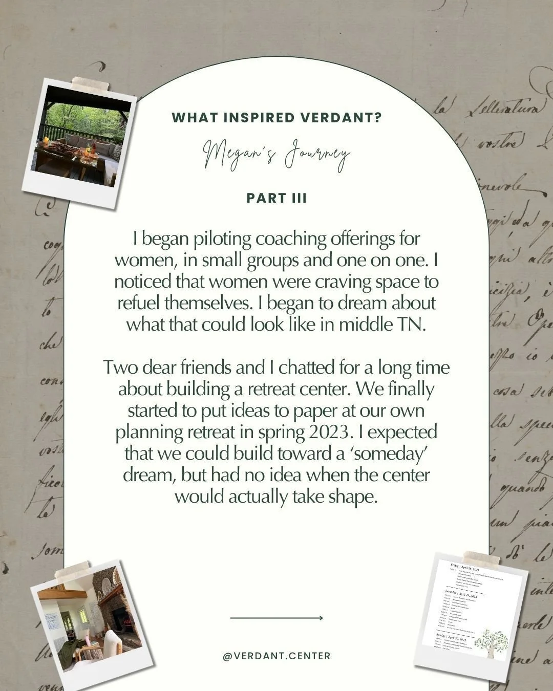 What inspired Verdant? Part III--Megan's journey