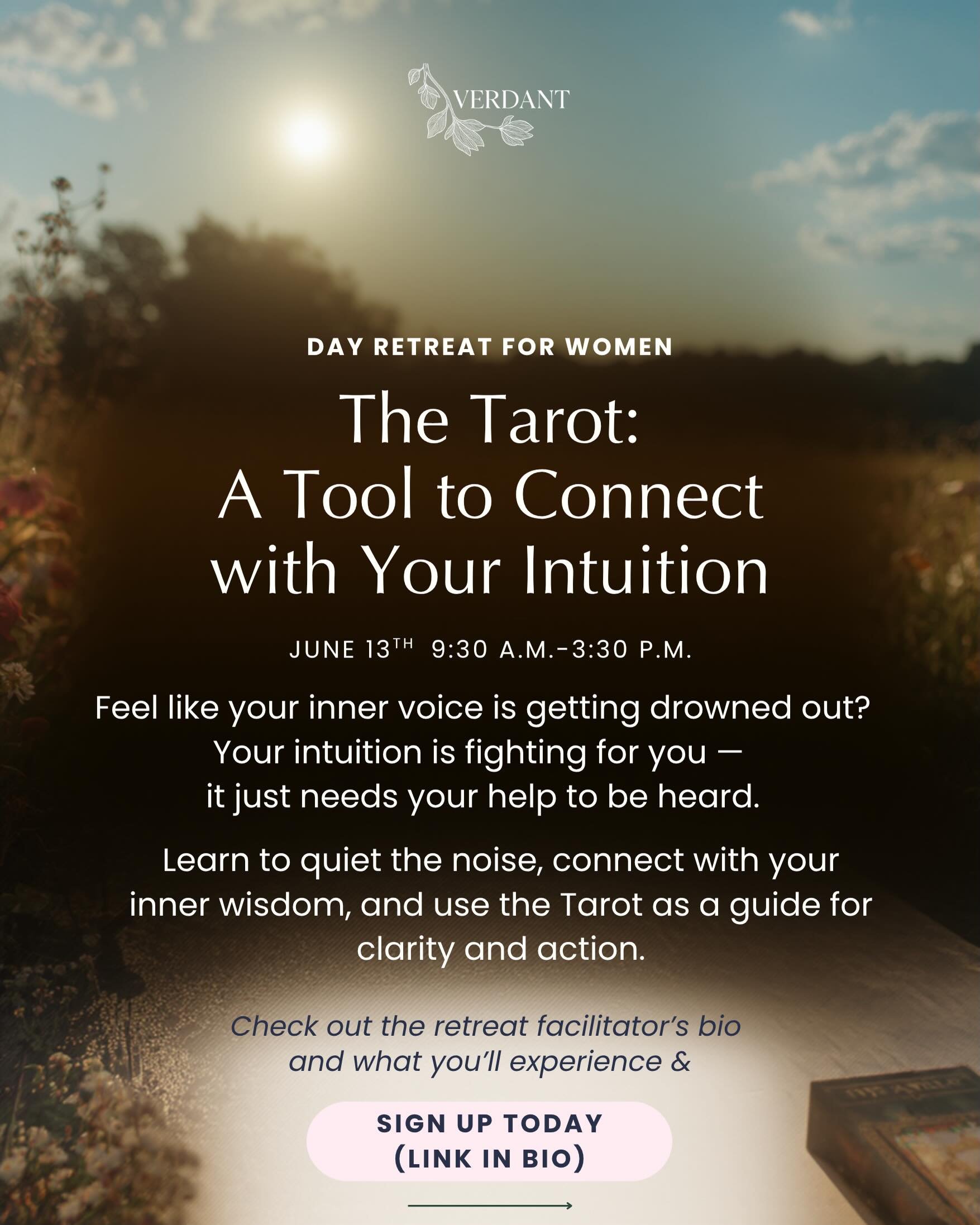 Feel like your inner voice is getting drowned out? Your intuition is fighting for you &mdash; it just needs your help to be heard.

Learn to quiet the noise, connect with your inner wisdom, and use the Tarot as a guide for clarity and action.

Sign u