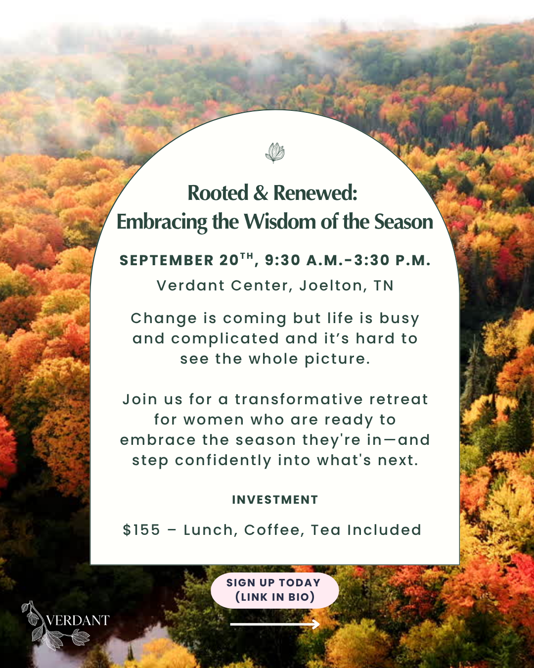 “Rooted &amp; Renewed: Embracing the Wisdom of the Season” Retreat on 9.20.26