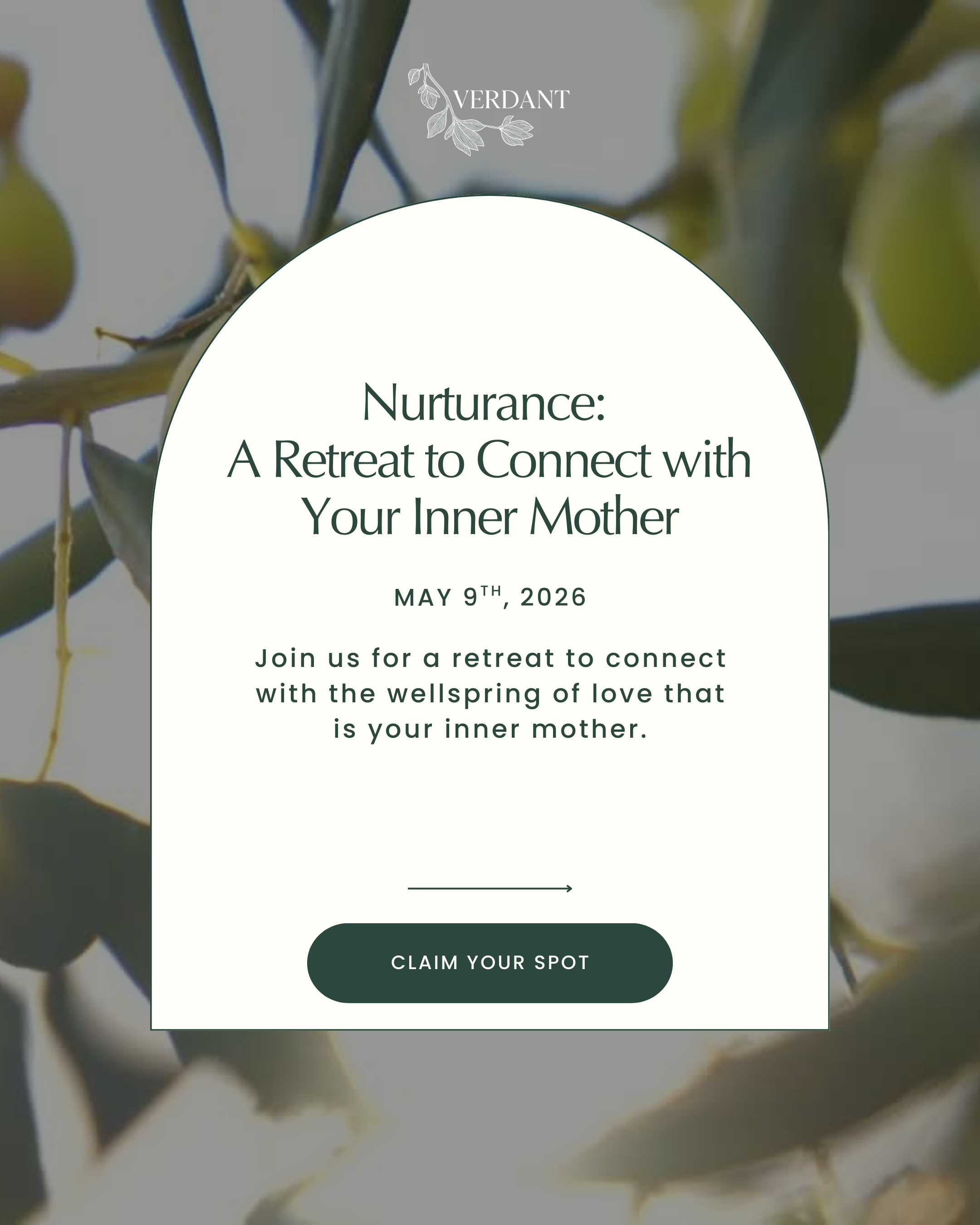 “Nurturance: A Retreat to Connect with Your Inner Mother”“ Retreat on 5.9.26