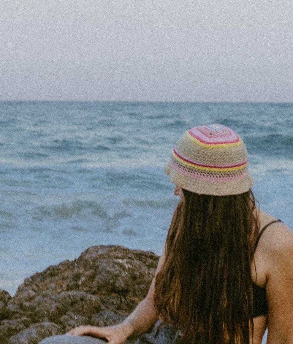 Pink flower hat
